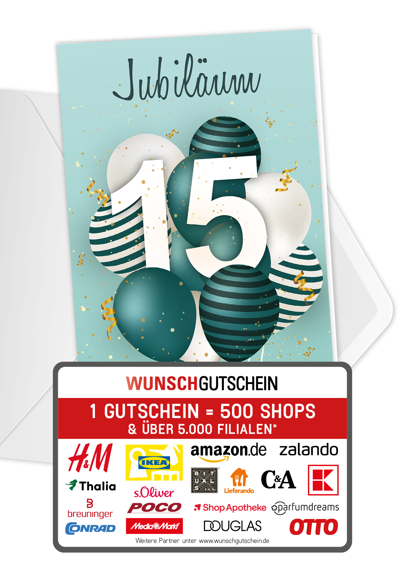 15 Jahre Jubiläum - Ballons Grün