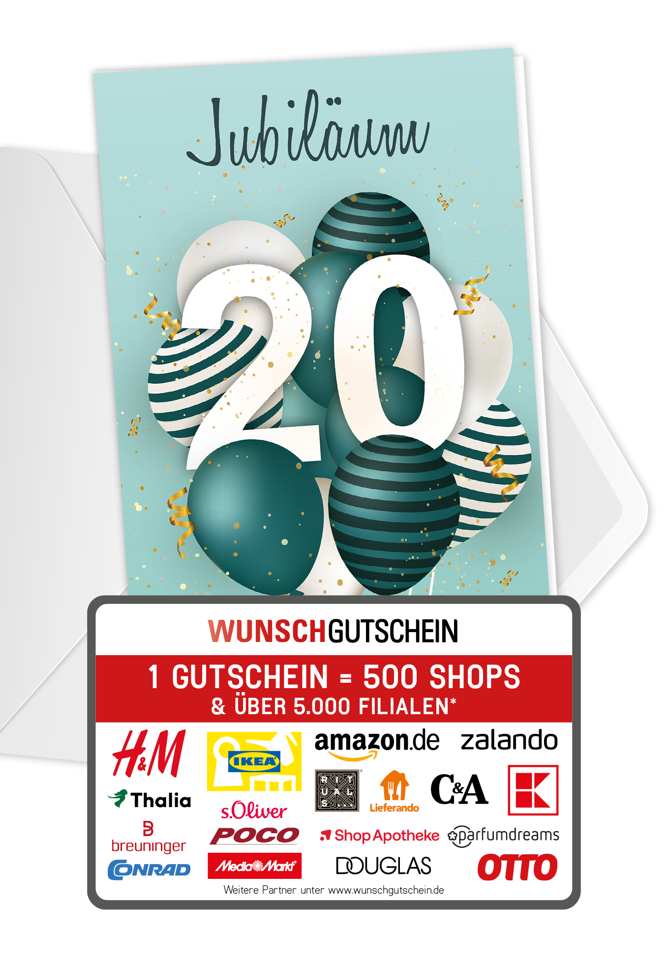 20 Jahre Jubiläum - Ballons Grün