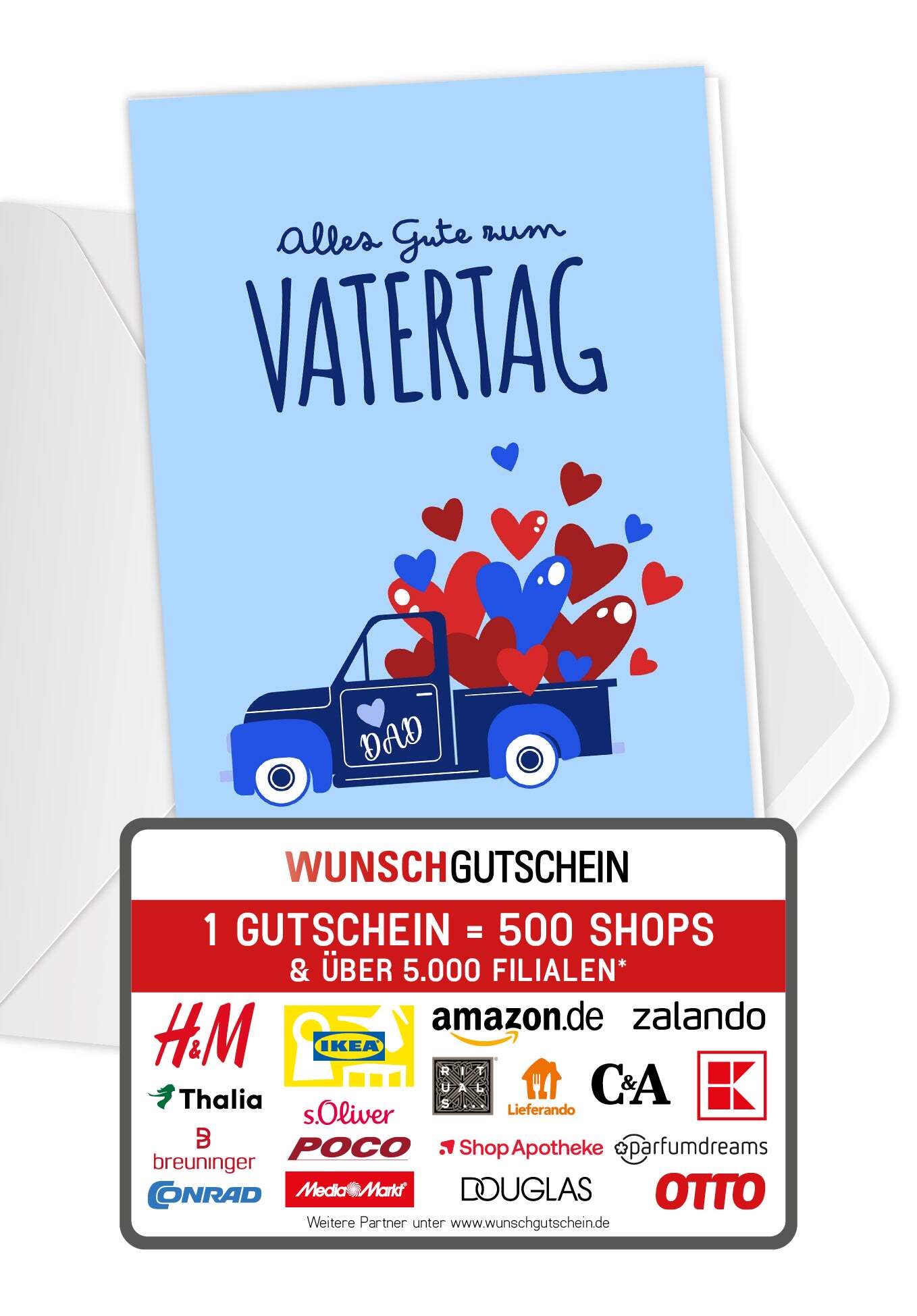 Alles Gute zum Vatertag - Laster Herzen Blau
