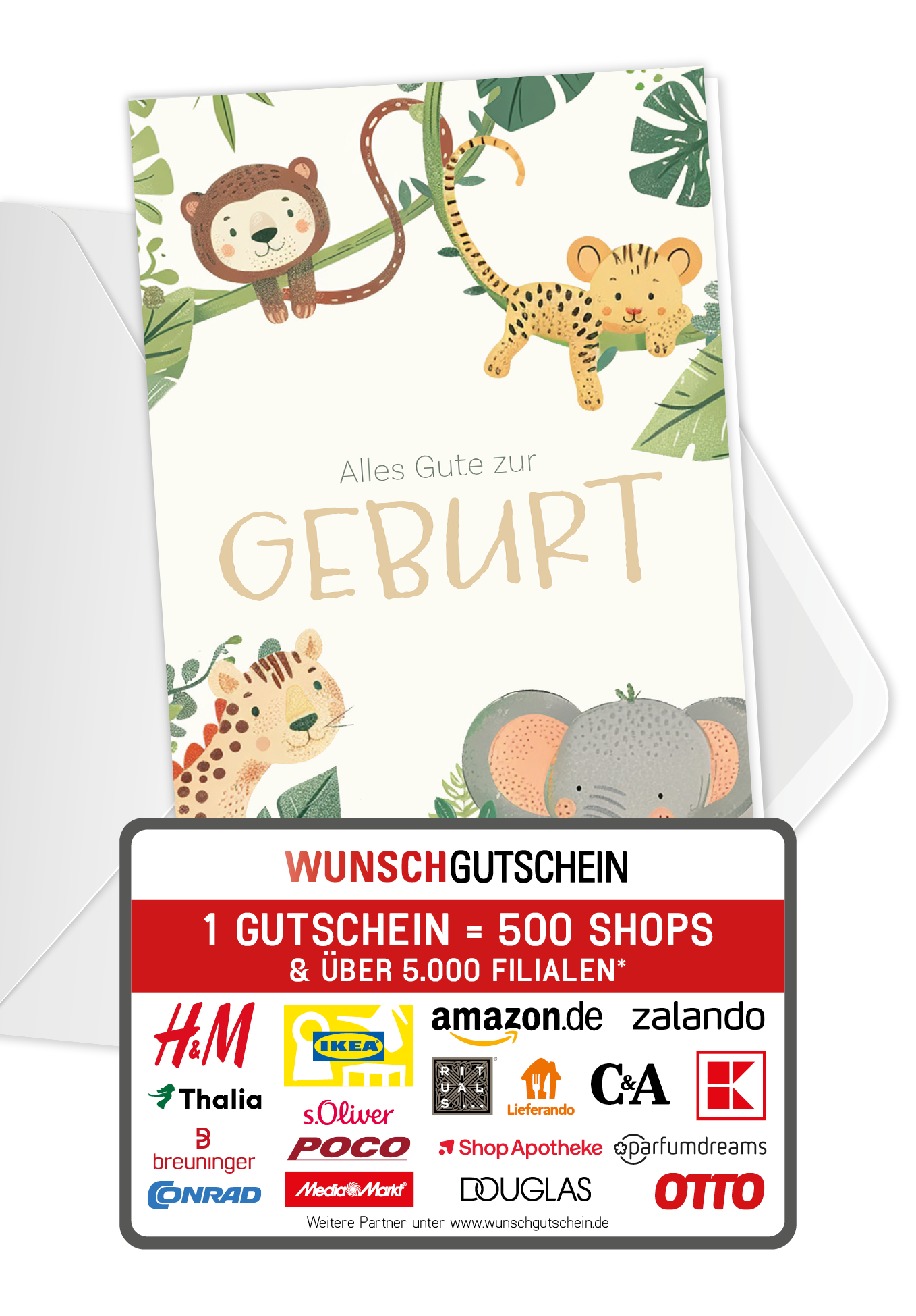 Alles Gute zur Geburt - Tiere Beige