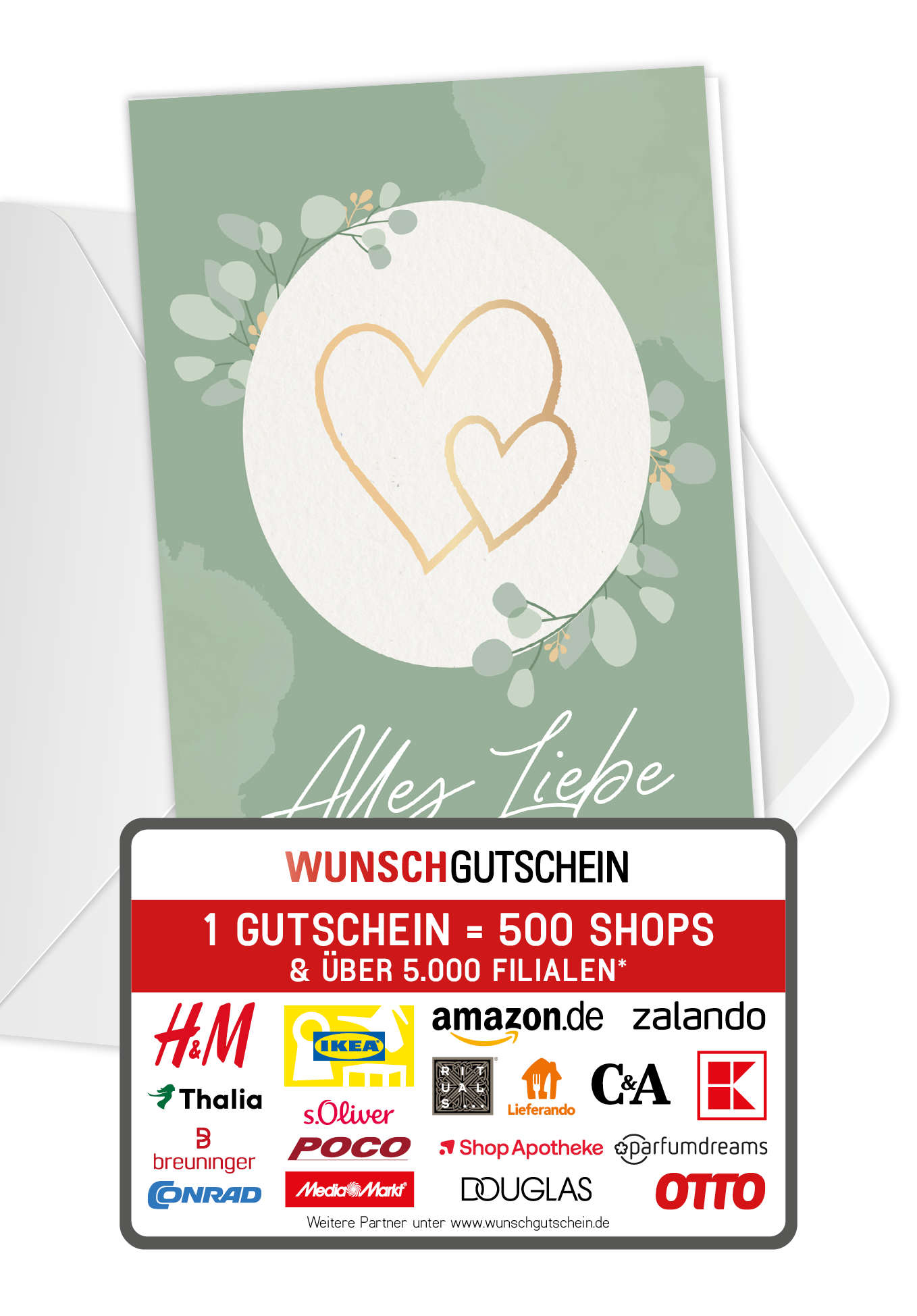 Alles Liebe zu eurer Hochzeit - Herzen Gold