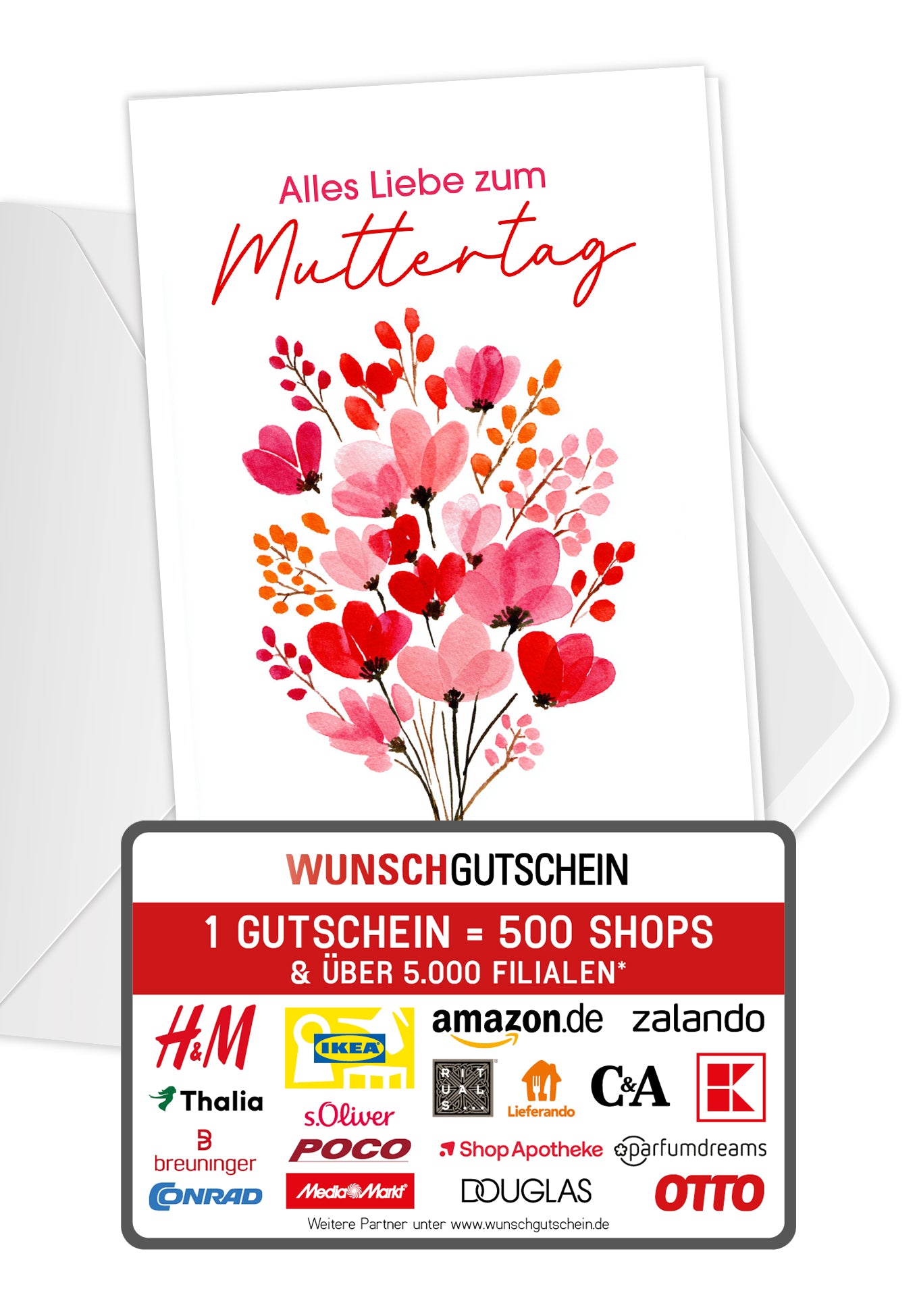 Alles Liebe zum Muttertag - Blumenstrauß Rosa Rot