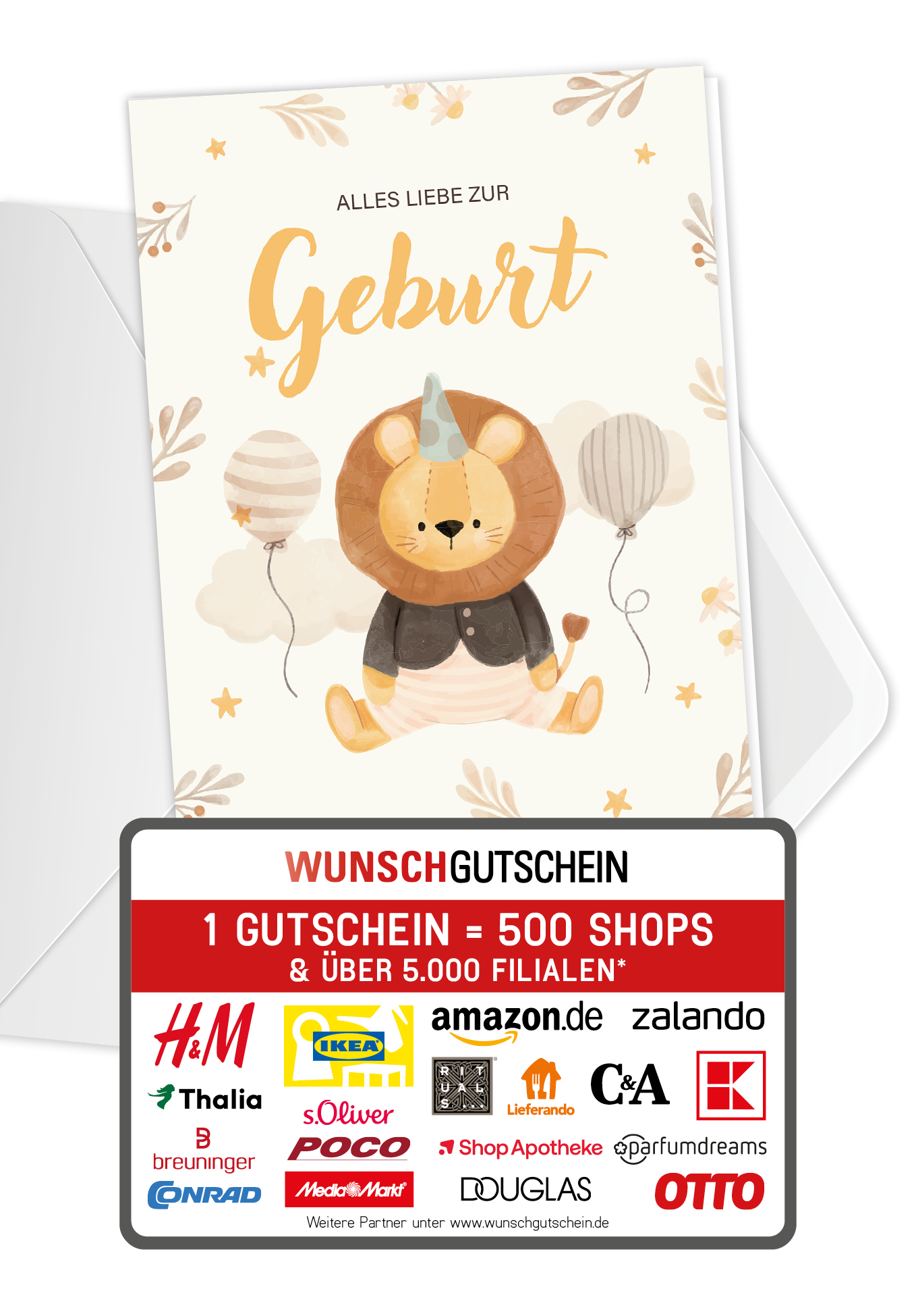 Alles Liebe zur Geburt - Löwe Beige