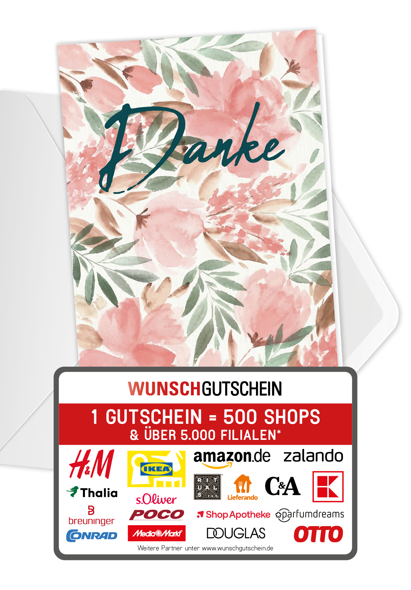 Danke - Aquarell Blume