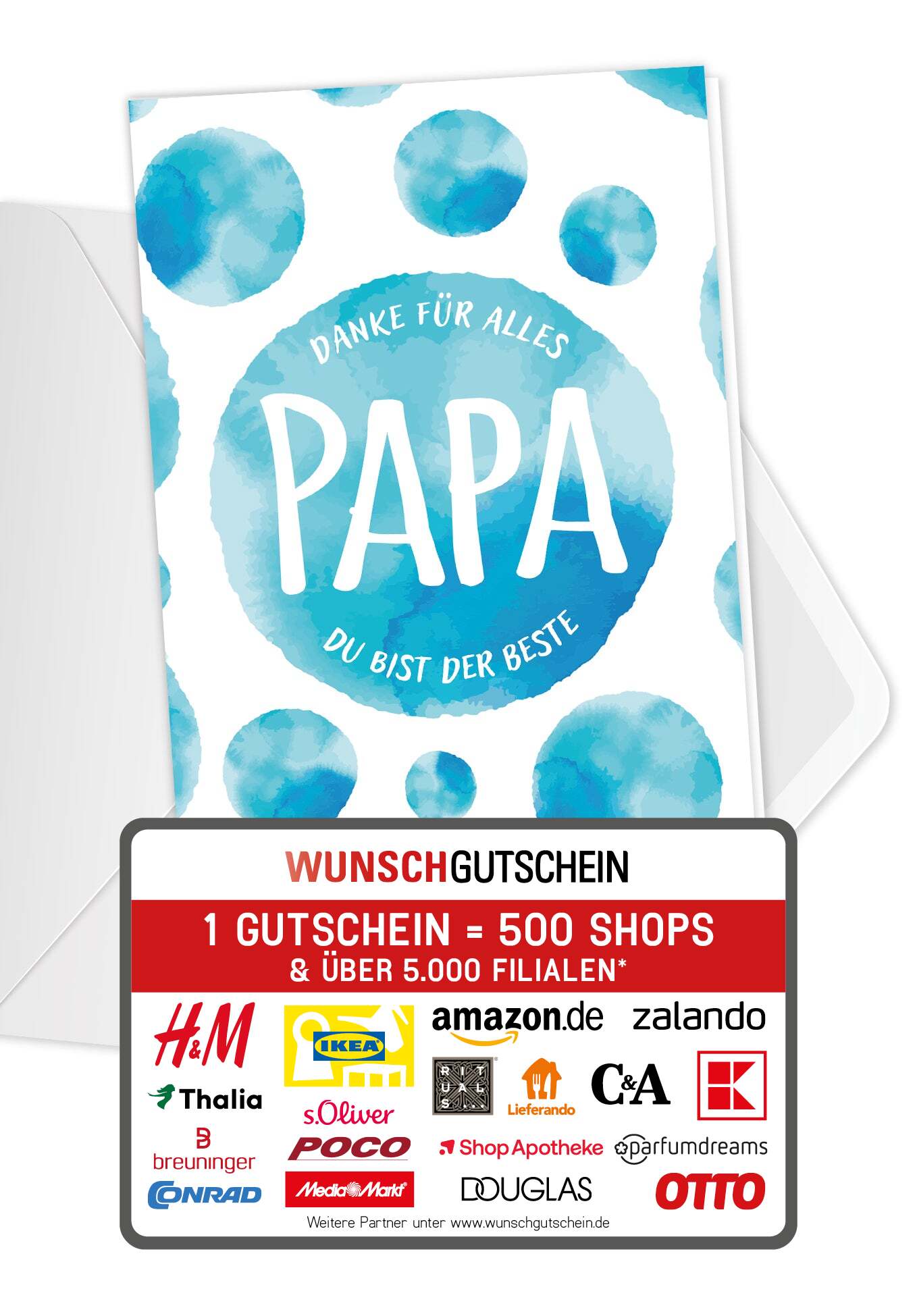 Danke für alles Papa - Aquarell Kreise Blau