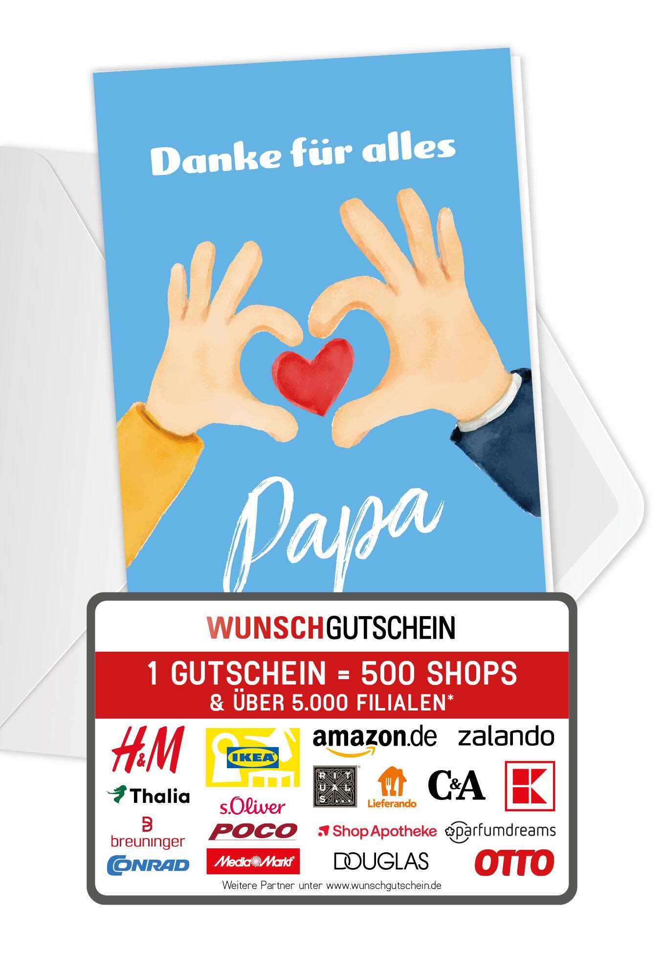 Danke für alles Papa - Hände mit Herz