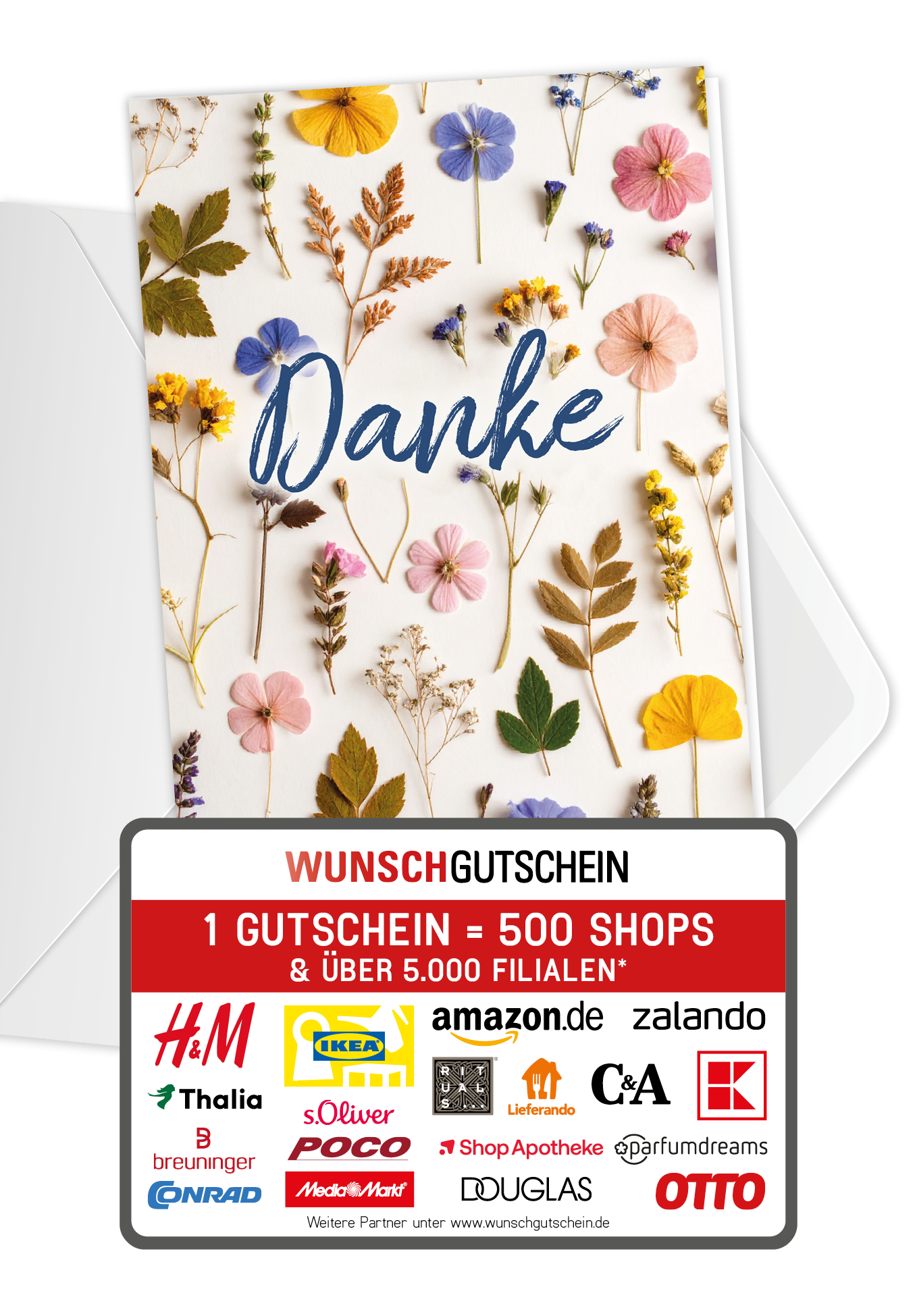 Danke - Trockenblumen Bunt