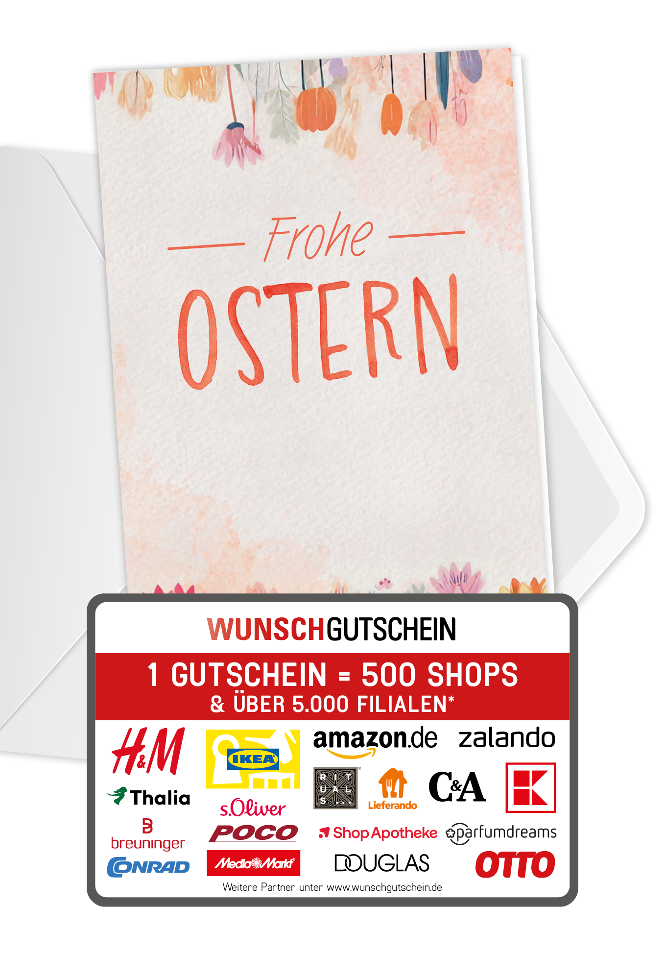Frohe Ostern - Blumen Aquarell