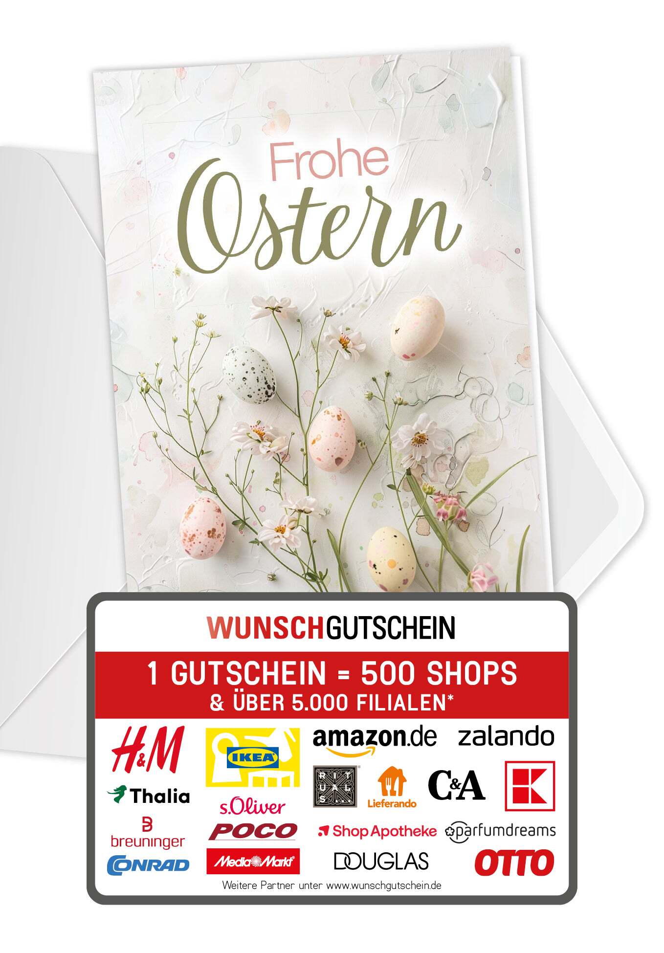 Frohe Ostern - Eier und Blumen Pastel