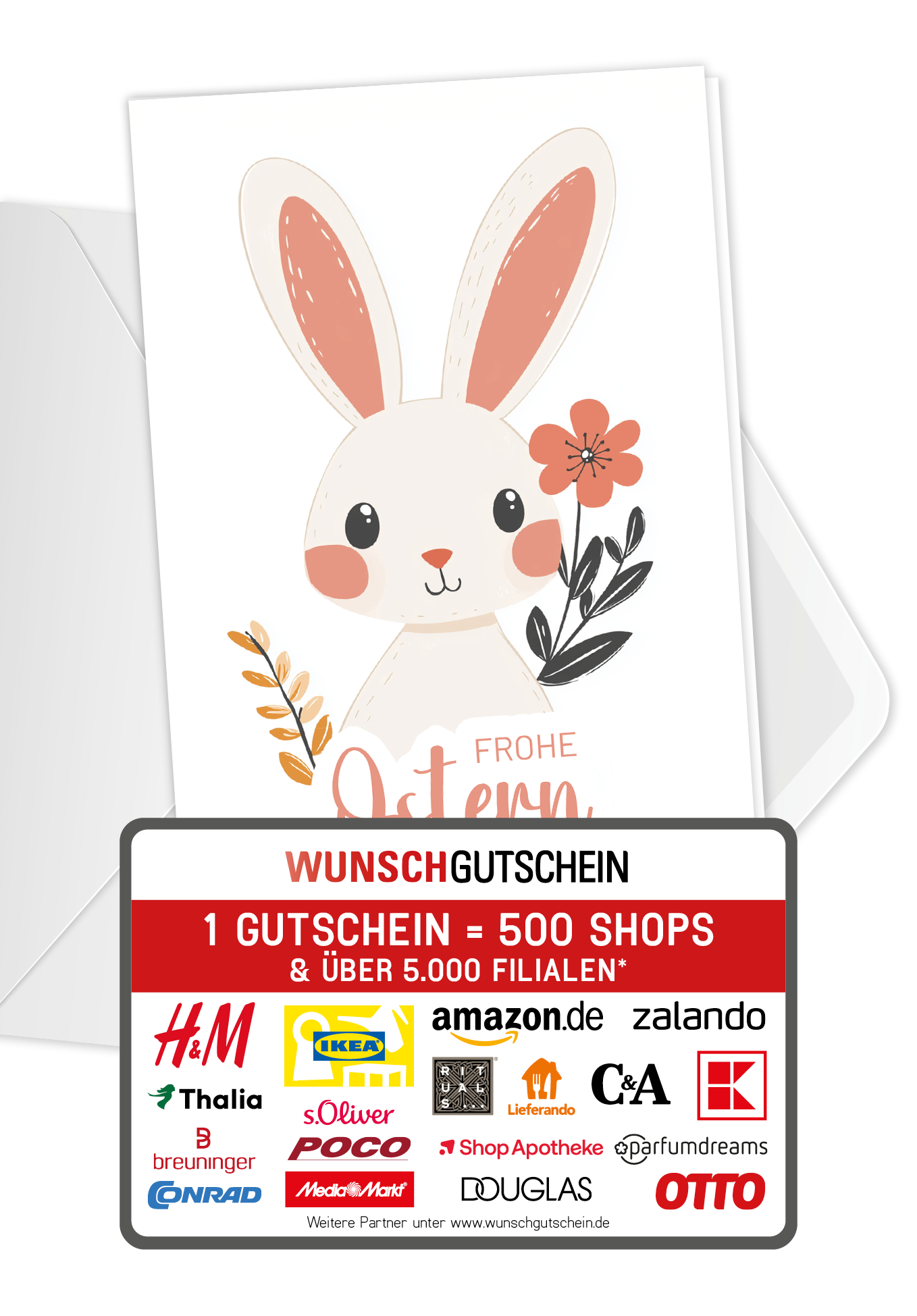 Frohe Ostern - Hase Weiß