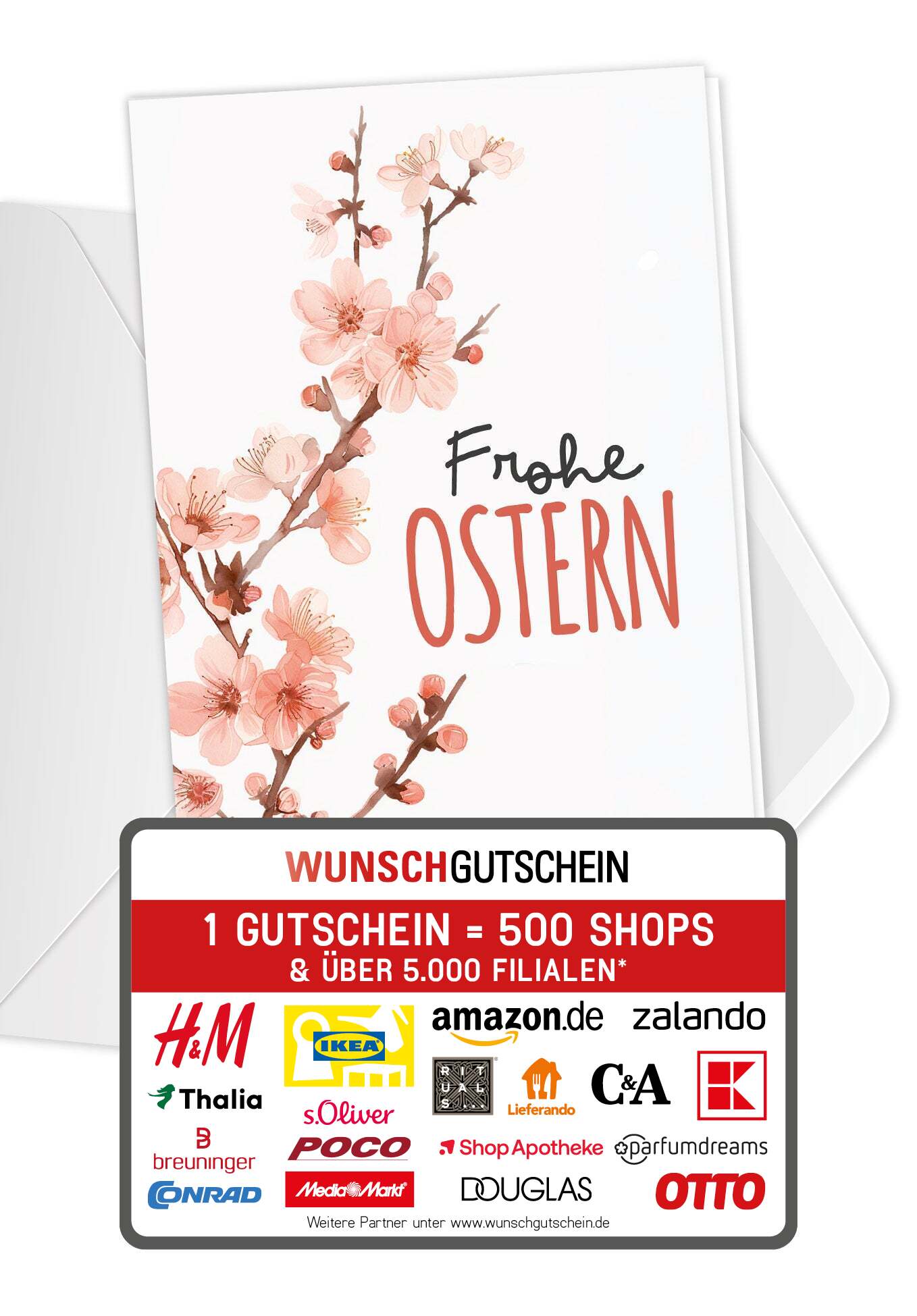 Frohe Ostern - Kirschblüten Aquarell