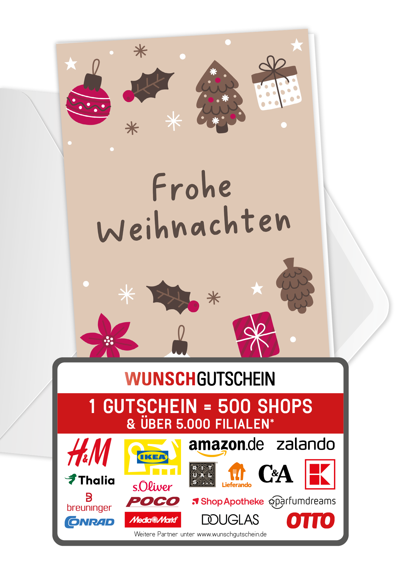 Frohe Weihnachten - Ornamente Beige