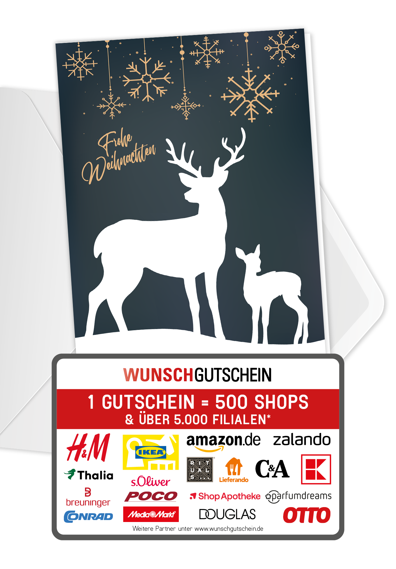 Frohe Weihnachten - Rentier Grün