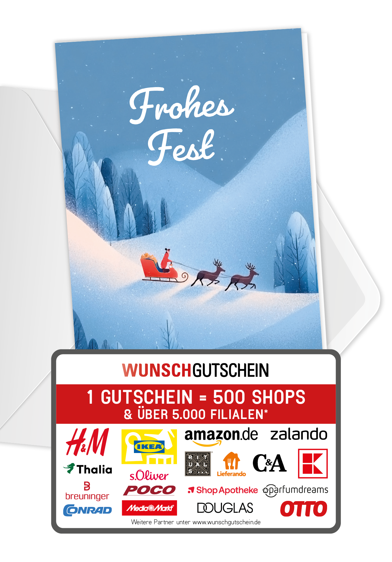 Frohes Fest - Schlitten Weihnachtsmann