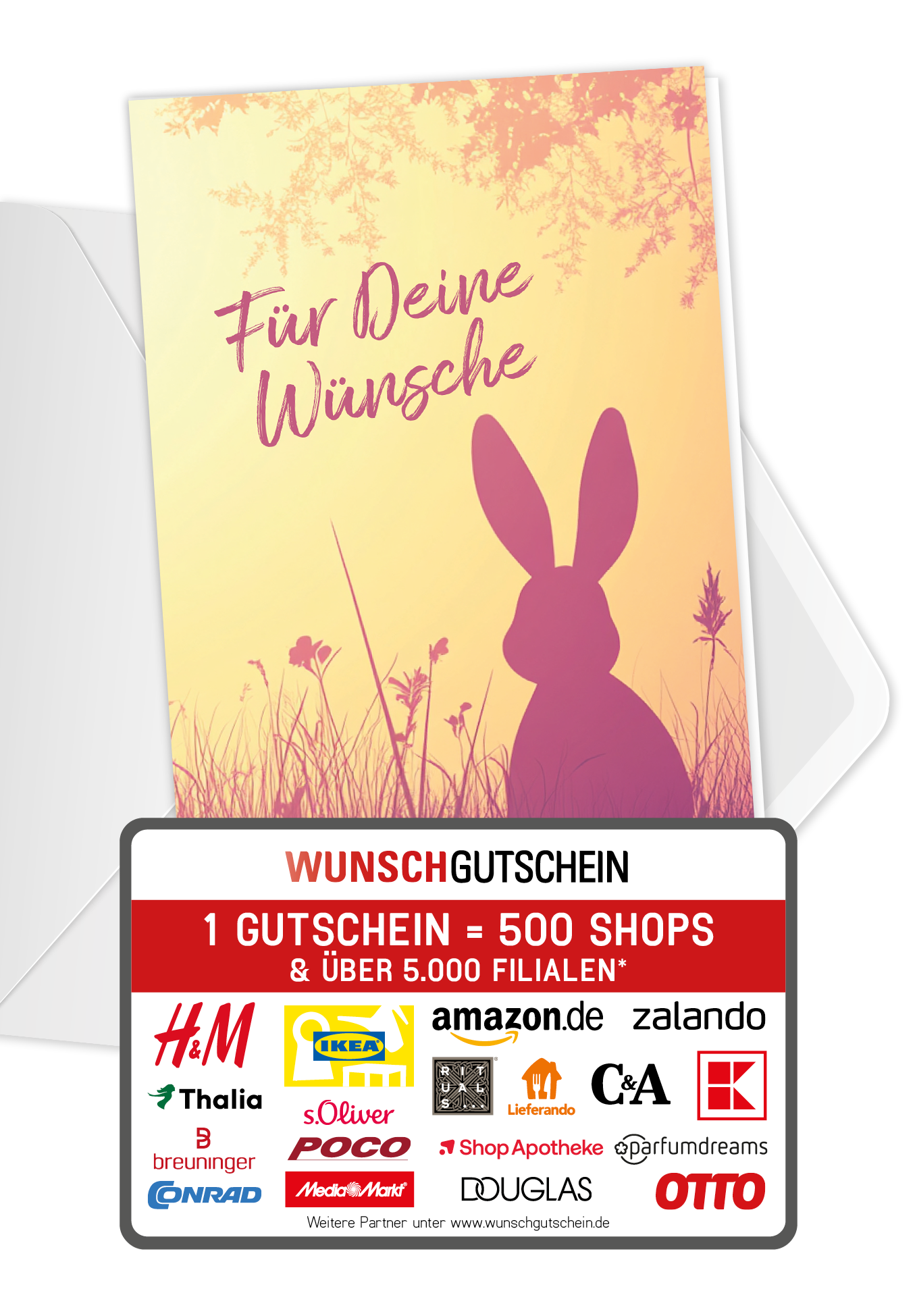 Für Deine Wünsche - Hase Silhouette