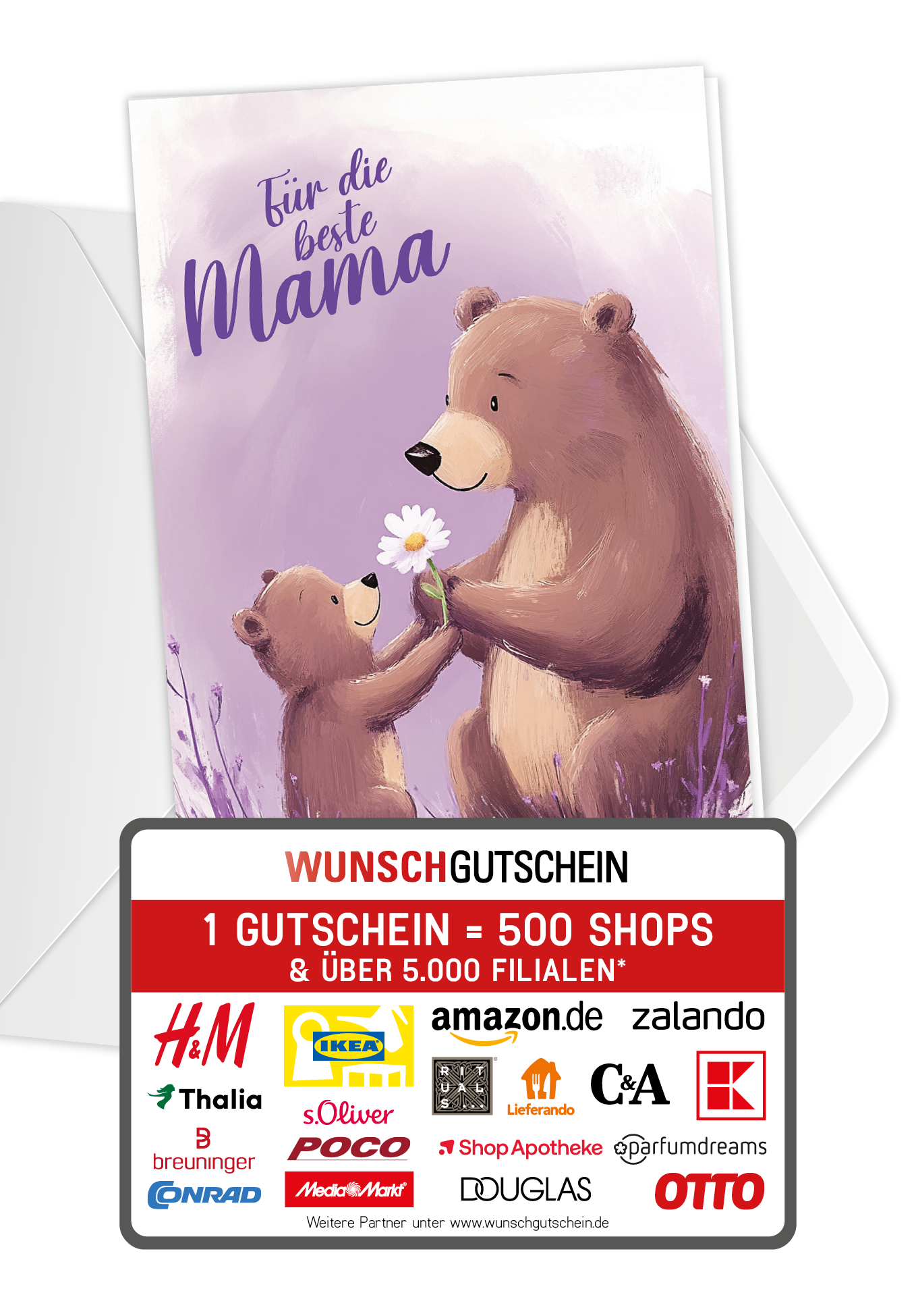 Für die beste Mama - Bären Lila