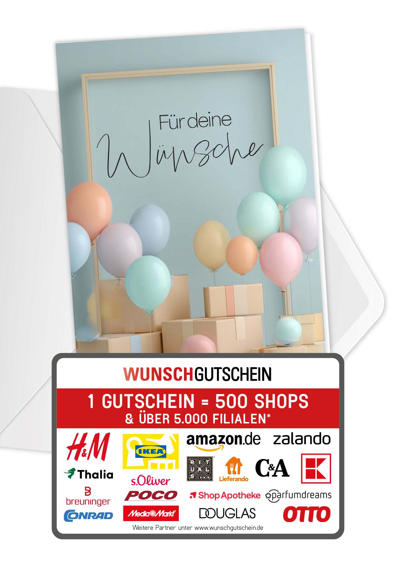 Für deine Wünsche - Kartons und Ballons