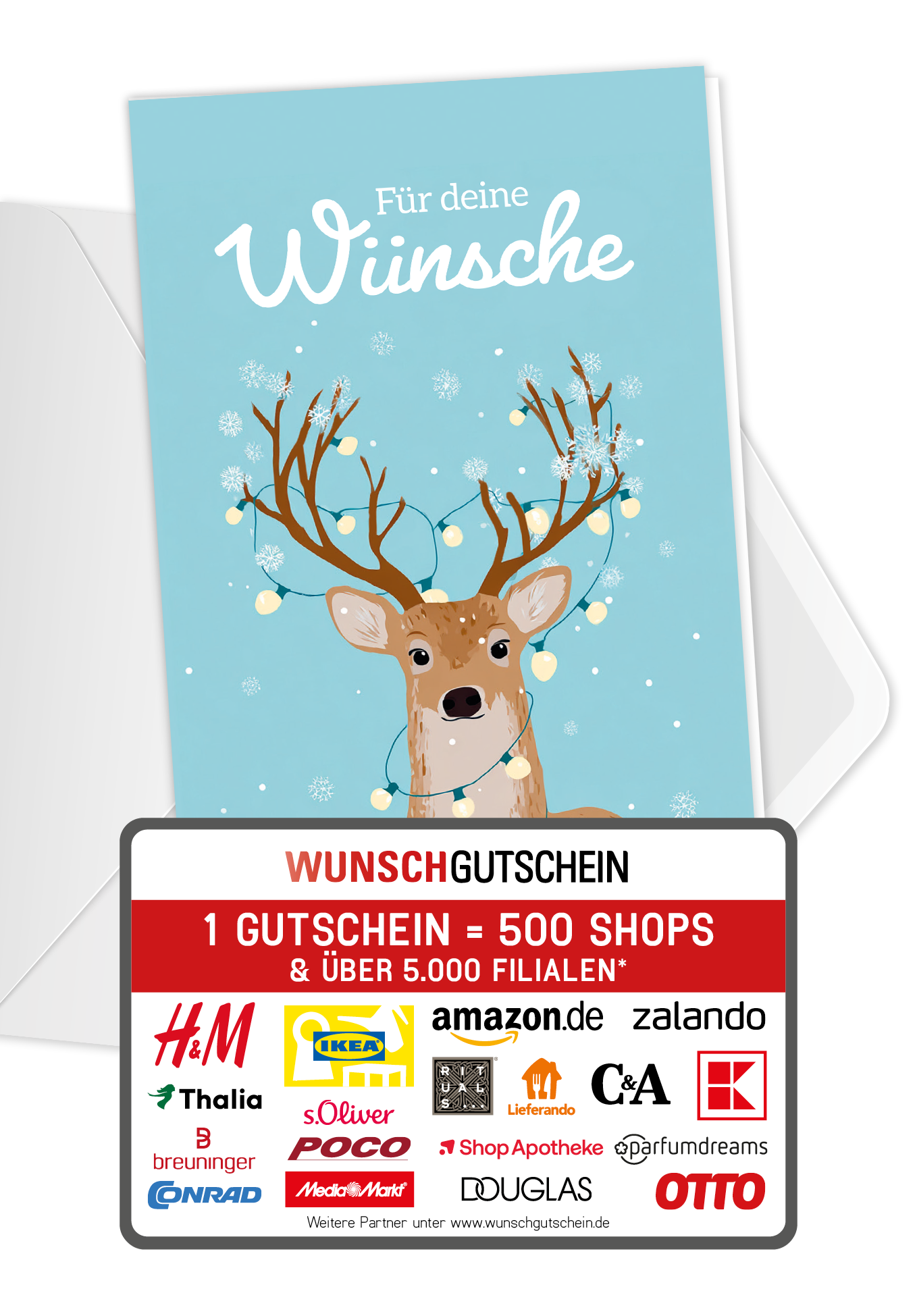Für deine Wünsche - Rentier Lichterkette