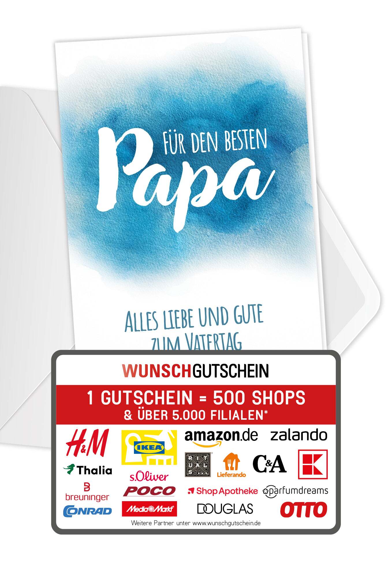 Für den besten Papa - Aquarell Blau