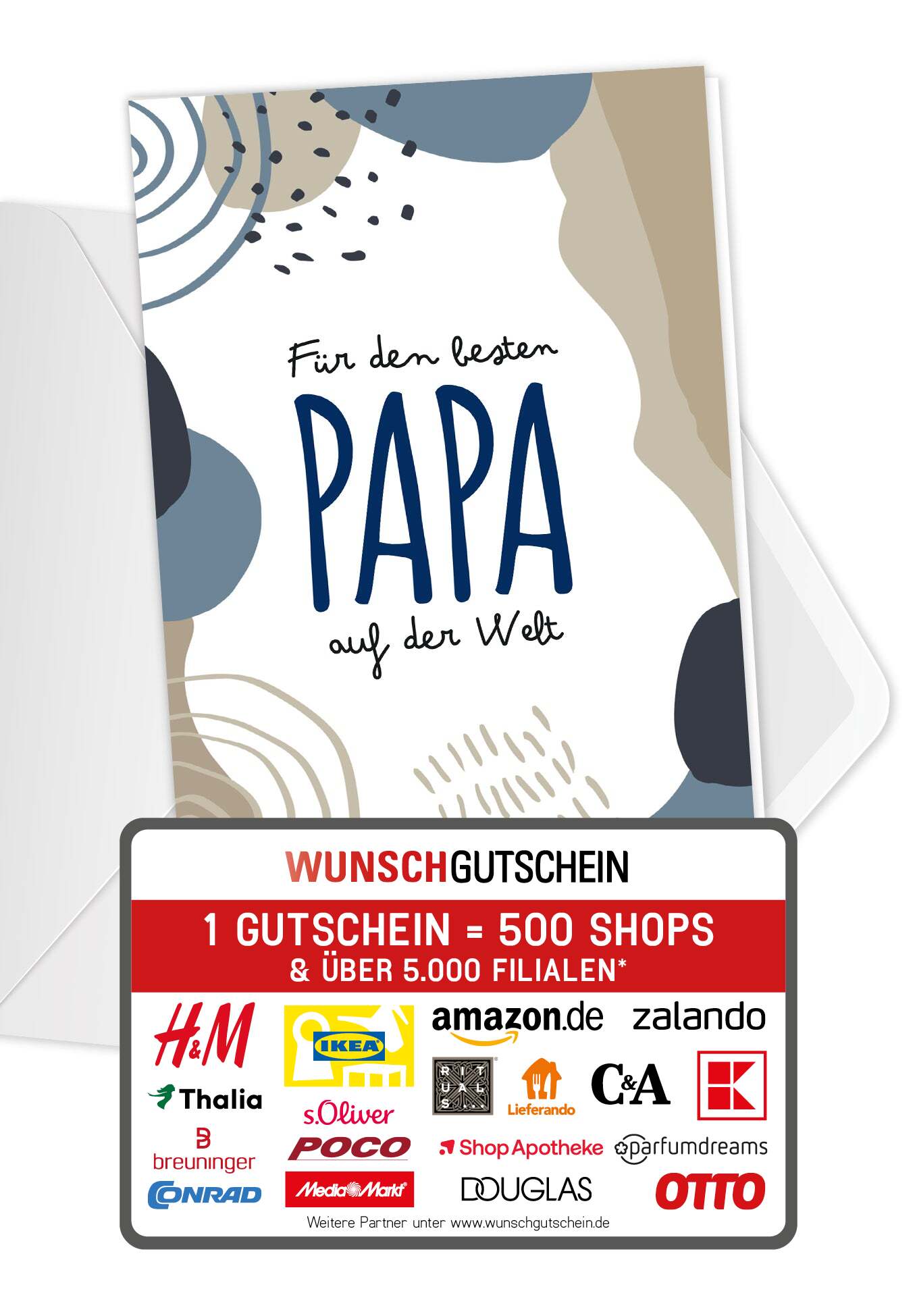 Für den besten Papa auf der Welt - Blau Beige Formen