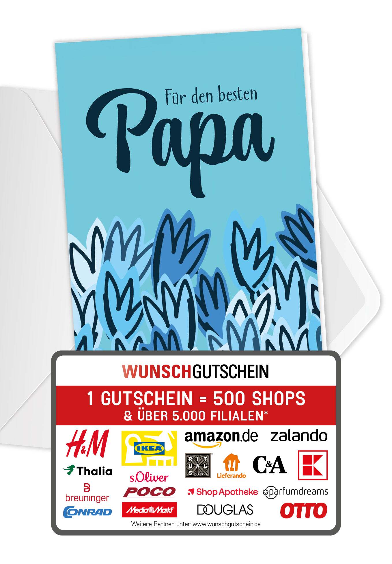 Für den besten Papa - Blumen Blau