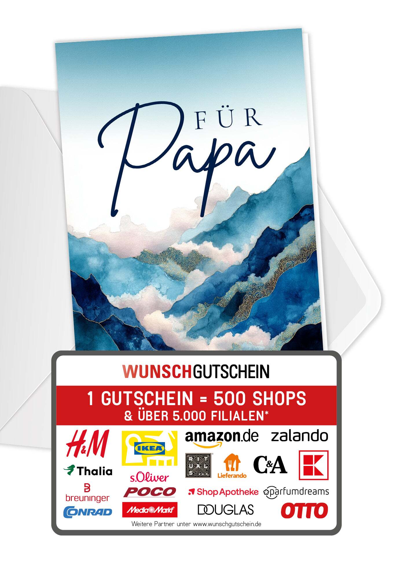 Für Papa - Berge Blau
