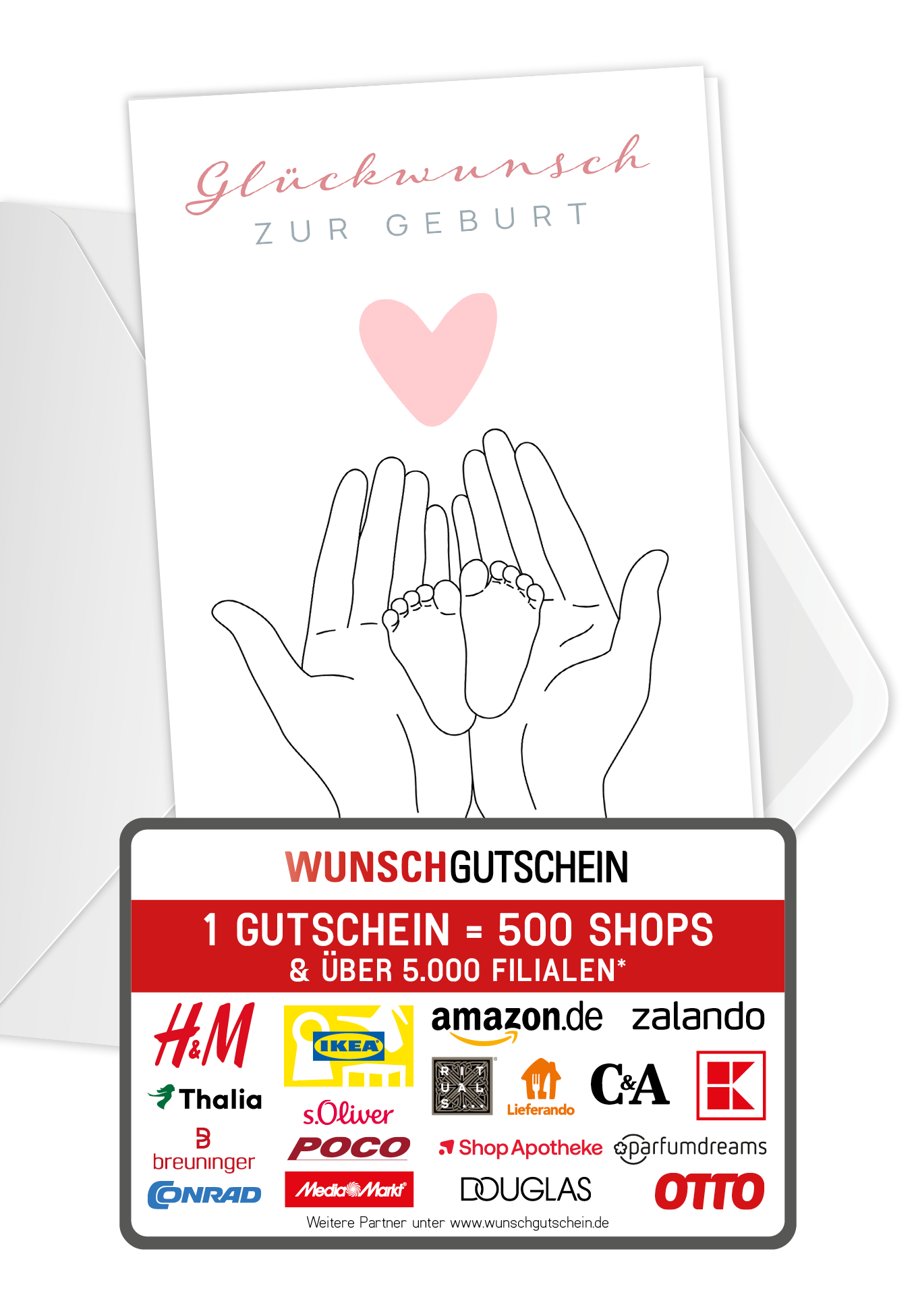 Glückwunsch zur Geburt - Babyfüße