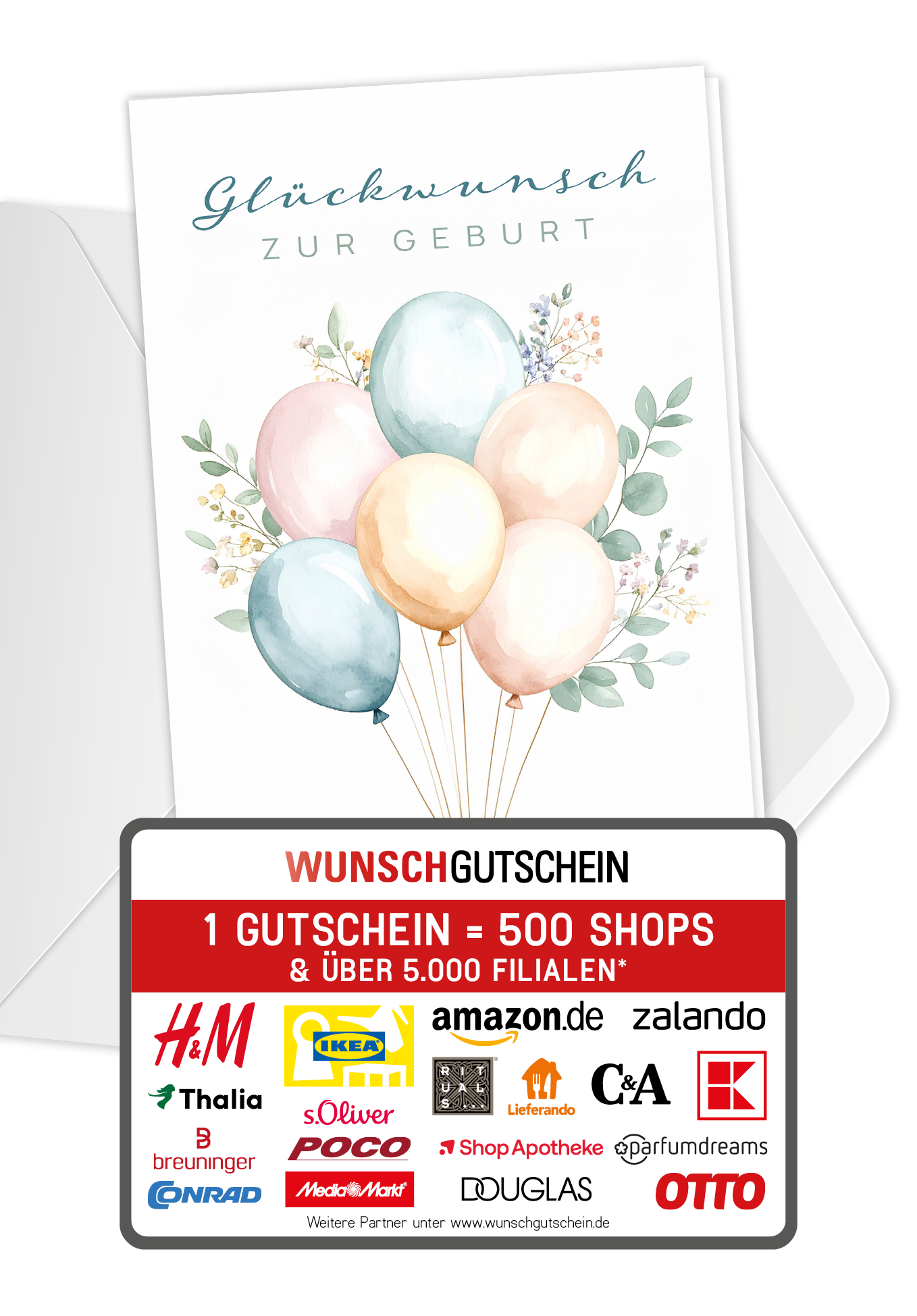 Glückwunsch zur Geburt - Ballons