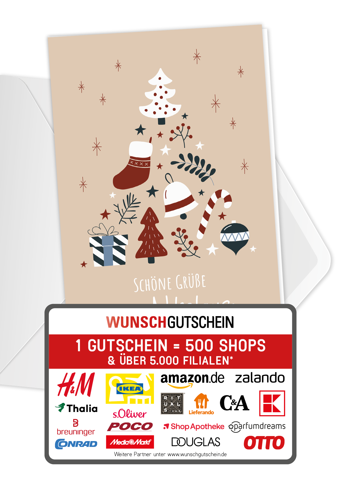 Grüße vom Nikolaus - Doodle Beige