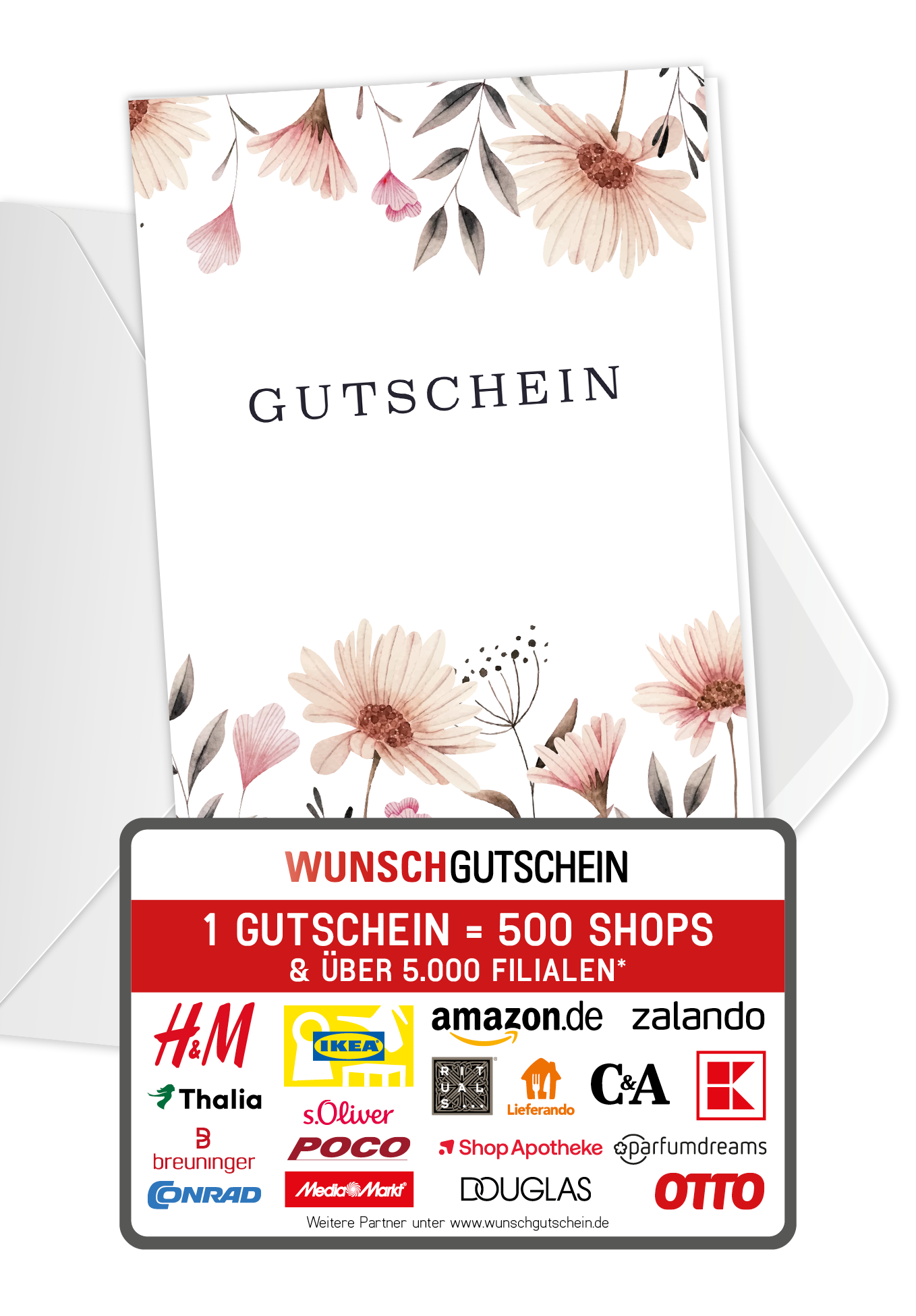 Gutschein - Blumen weiß