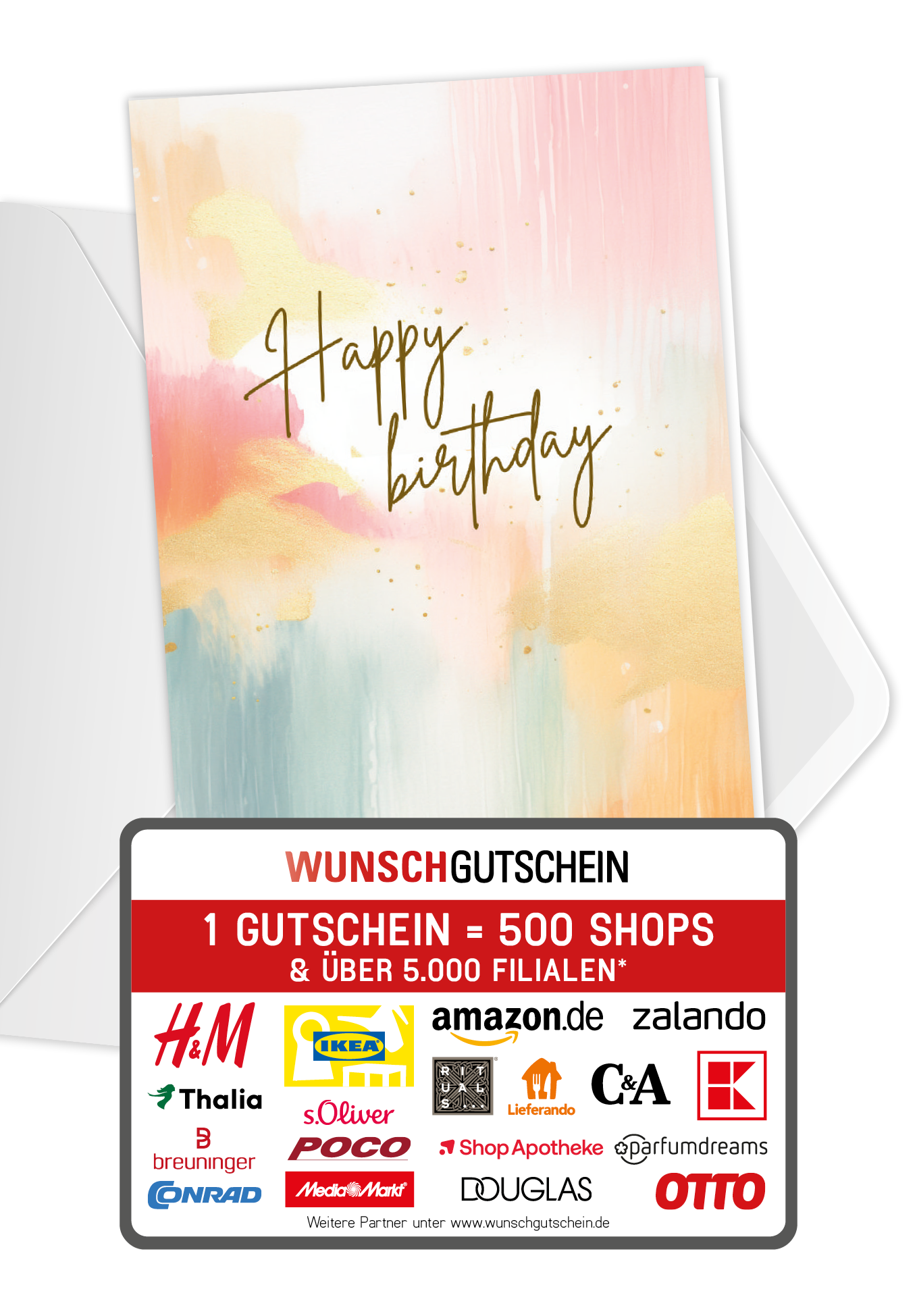 Happy Birthday - Aquarell bunt
