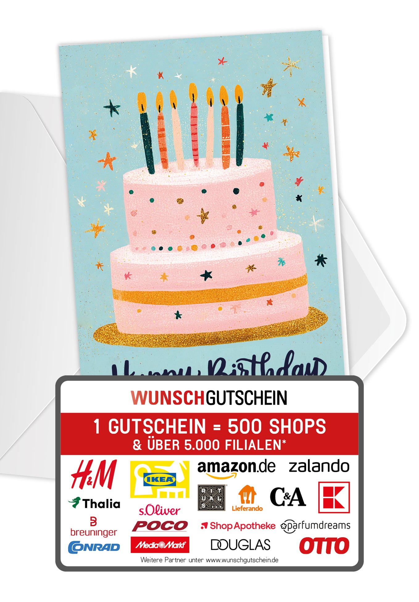Happy Birthday - Torte Blau Pink