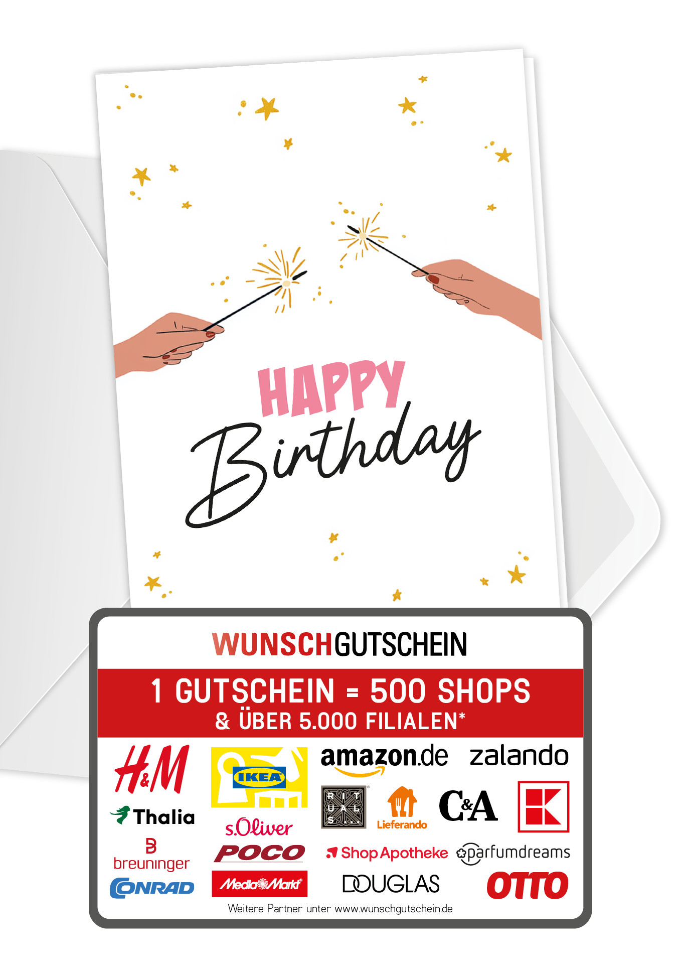 Happy Birthday - Wunderkerzen Sterne