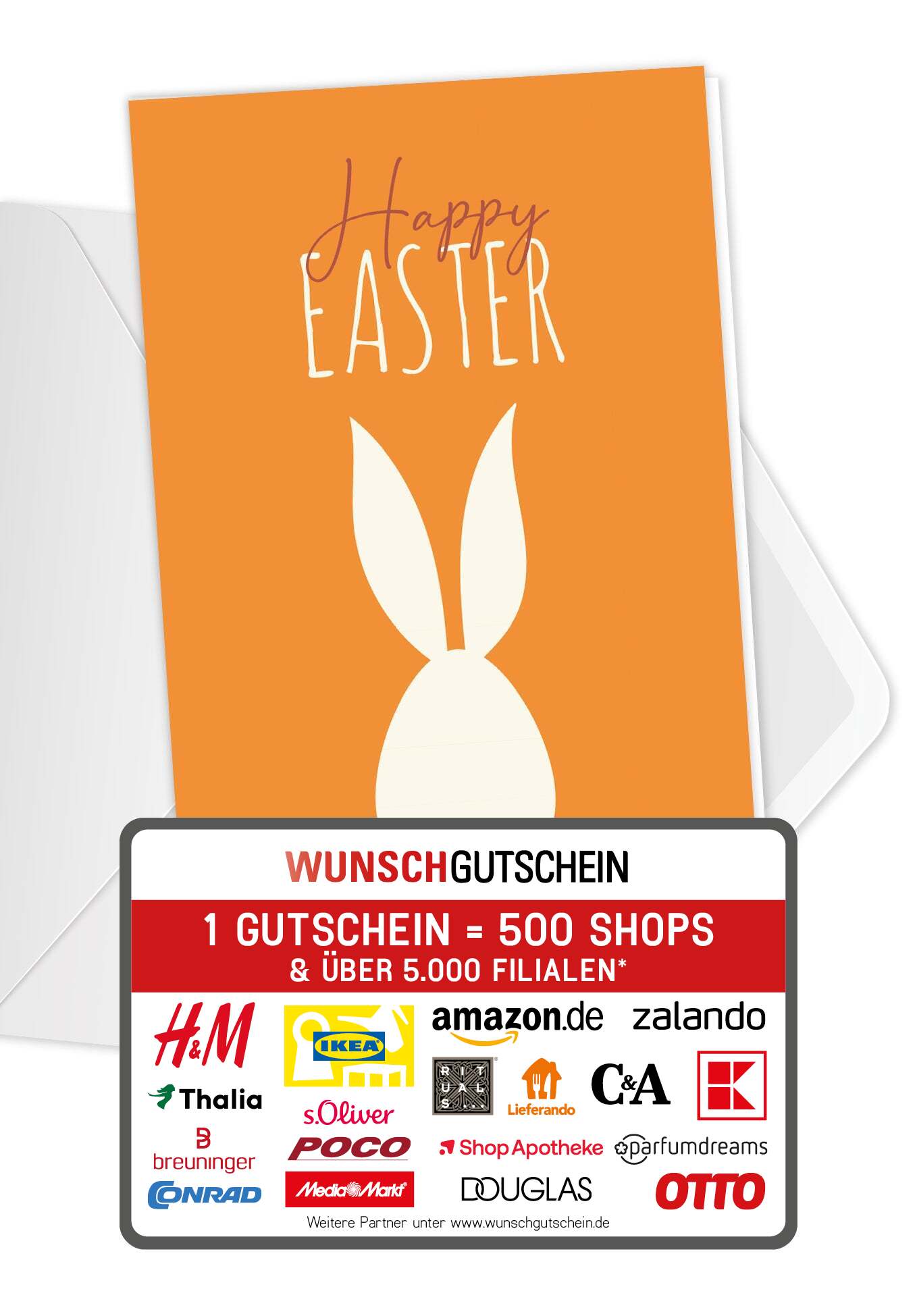 Happy Easter - Hase Weiß Orange