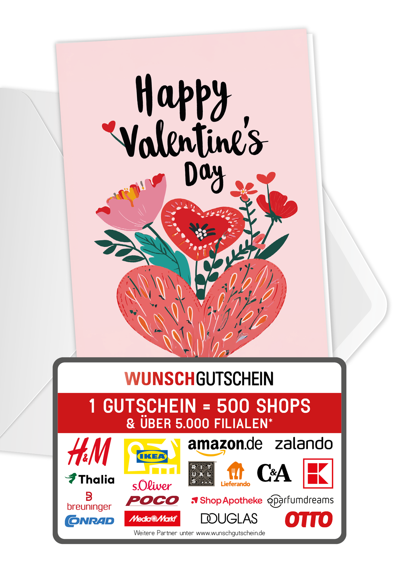 Happy Valentine's Day - Herz und Blumen