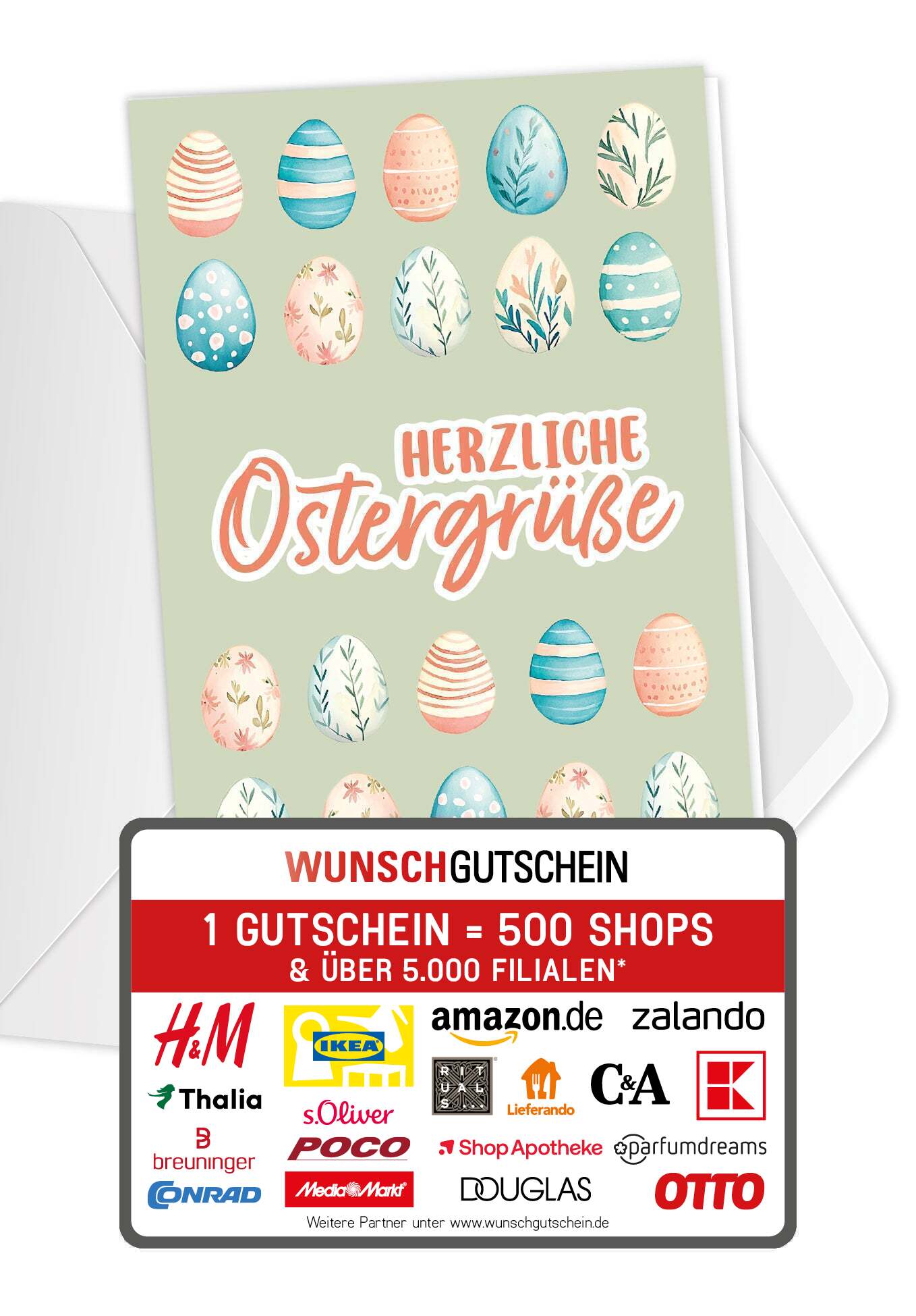 Herzliche Ostergrüße - Eiermuster Grün