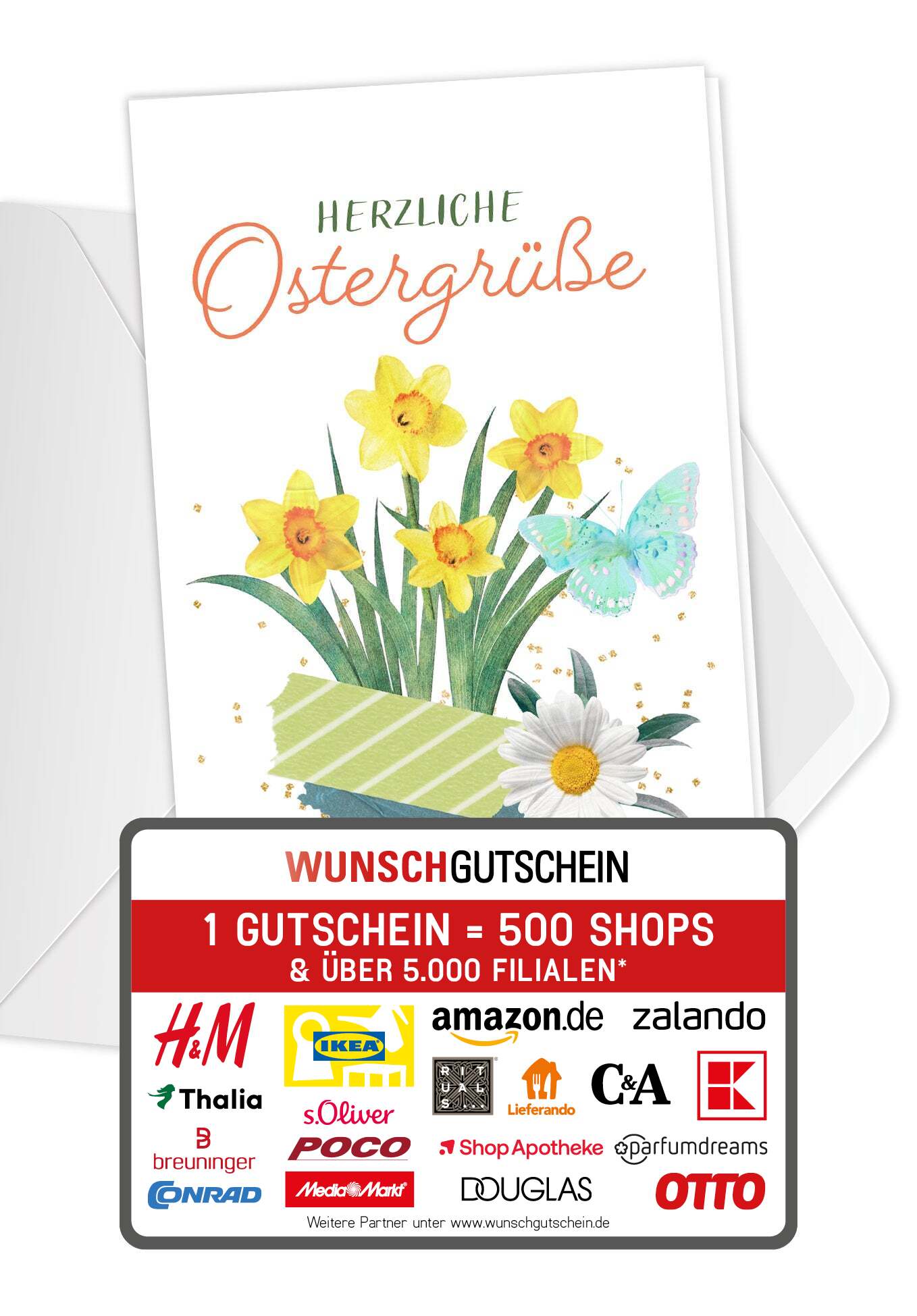 Herzliche Ostergrüße - Osterglocken