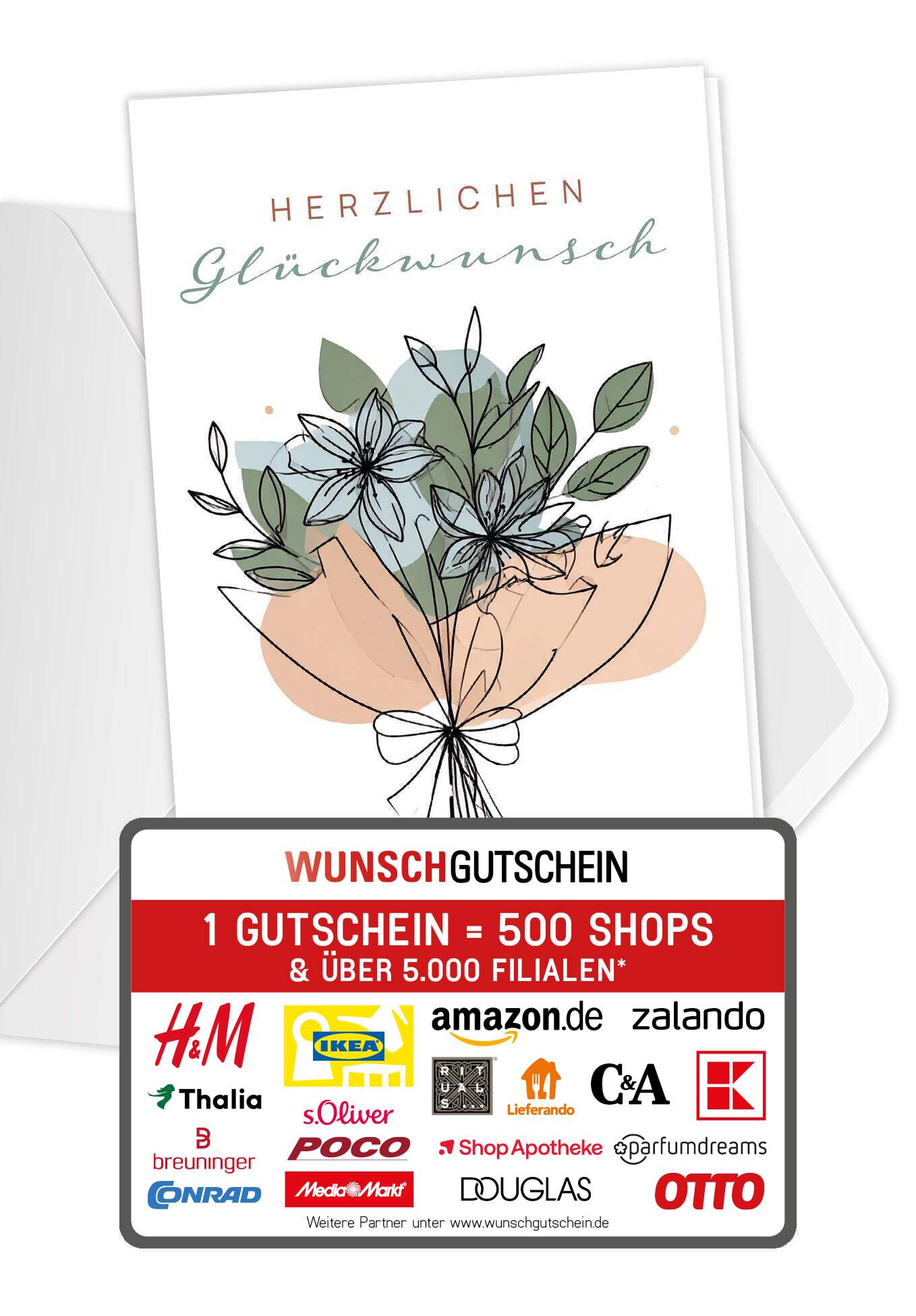 Herzlichen Glückwunsch - Blumenstrauß