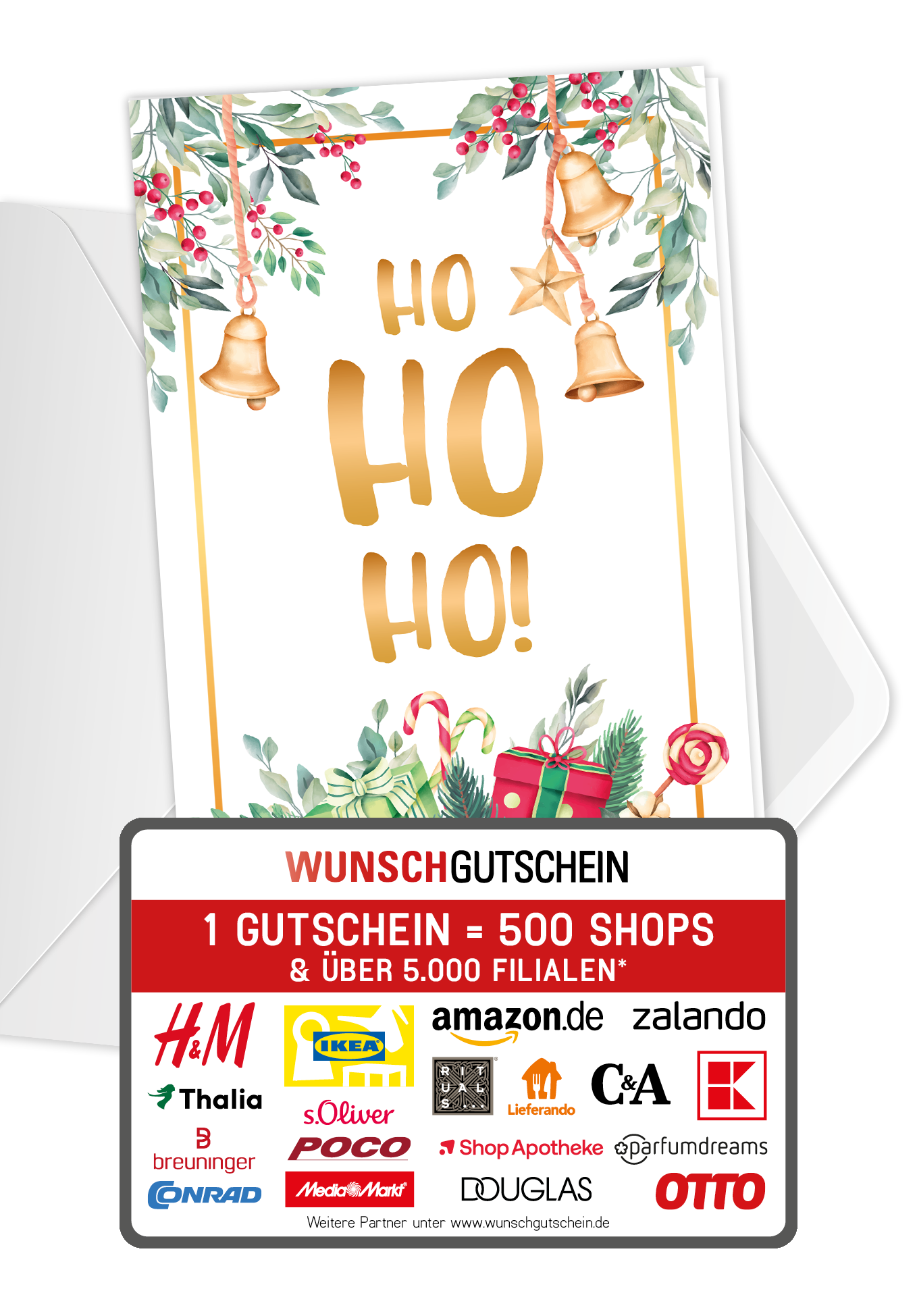 Ho Ho Ho - Zweige Aquarell