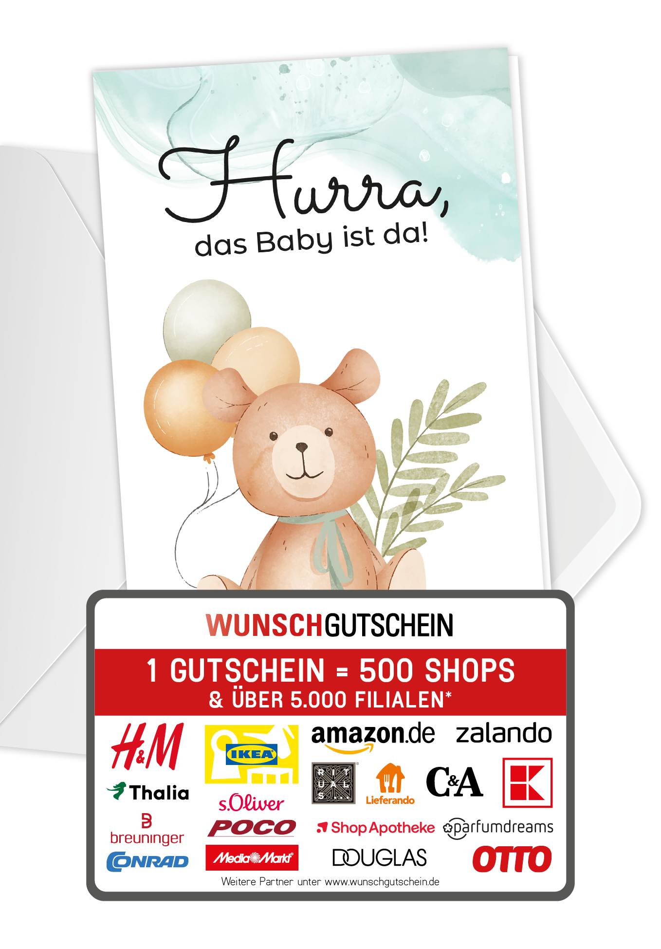 Hurra Baby da - Bär Ballons