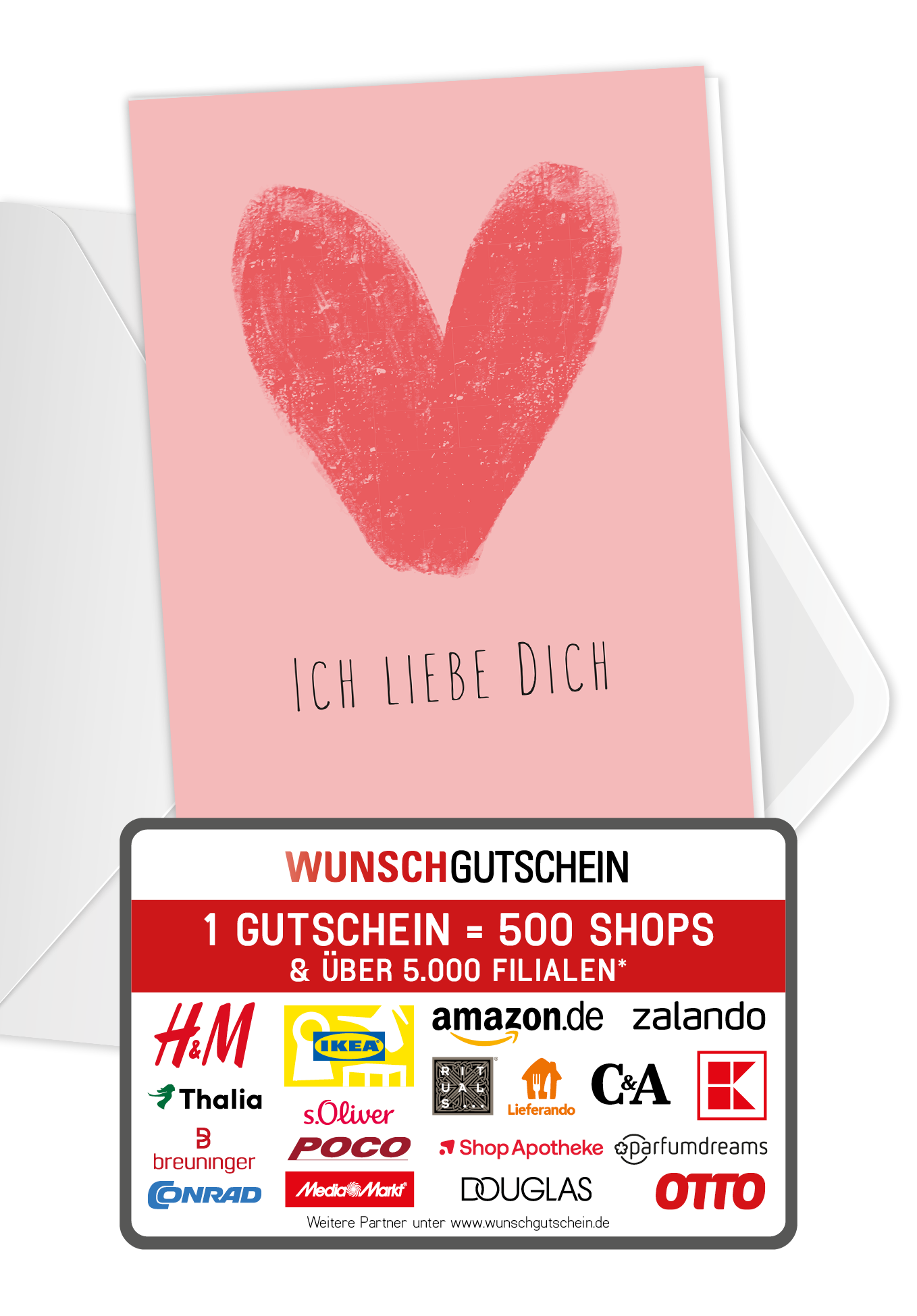 Ich liebe dich - Herz Rosa