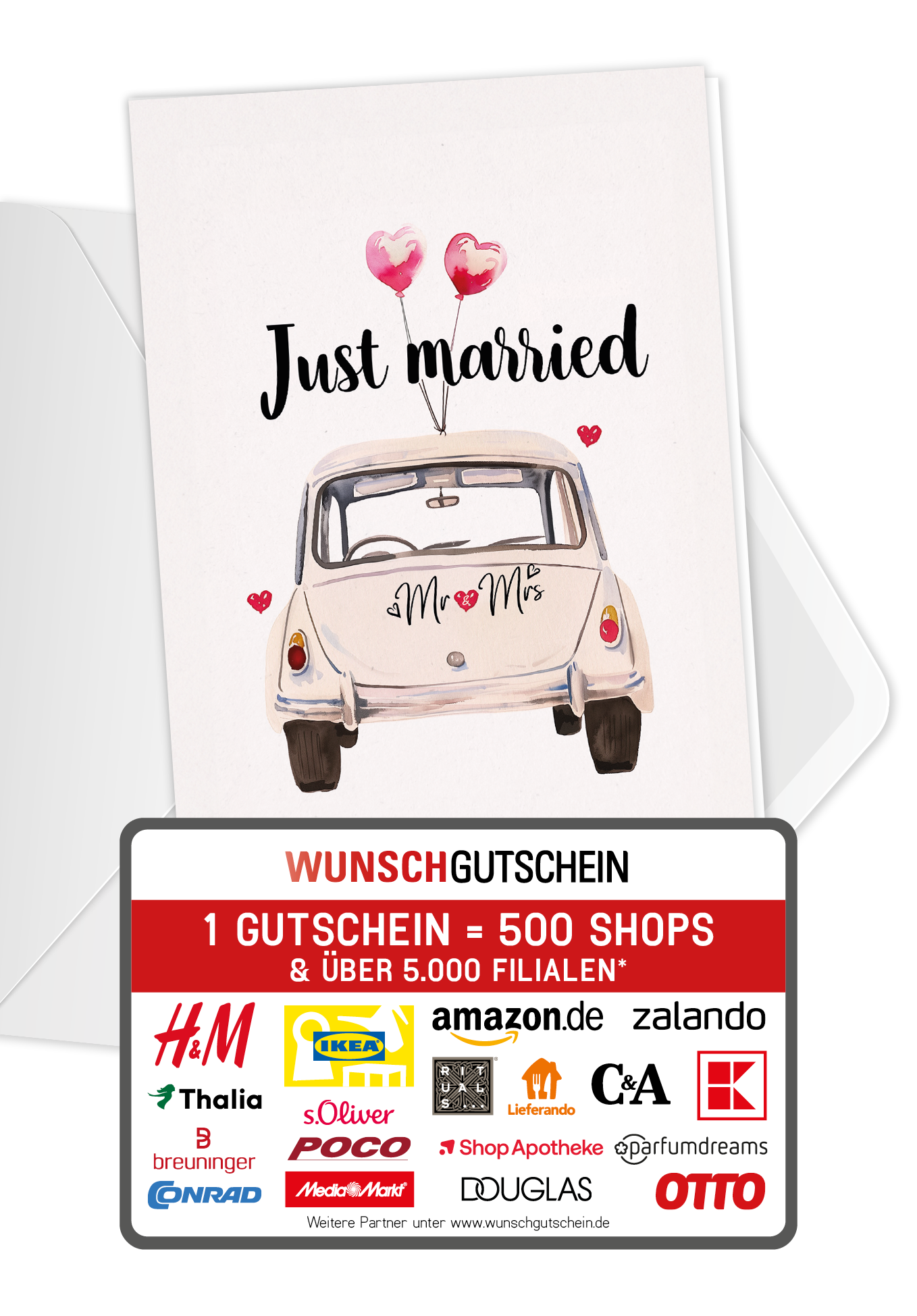 Just Married - Auto Weiß