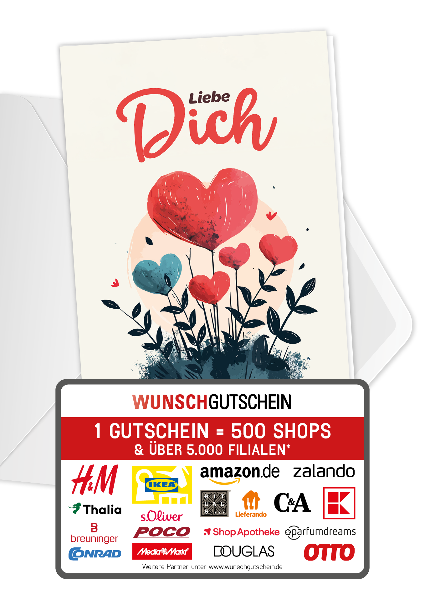 Liebe Dich - Herzblumen