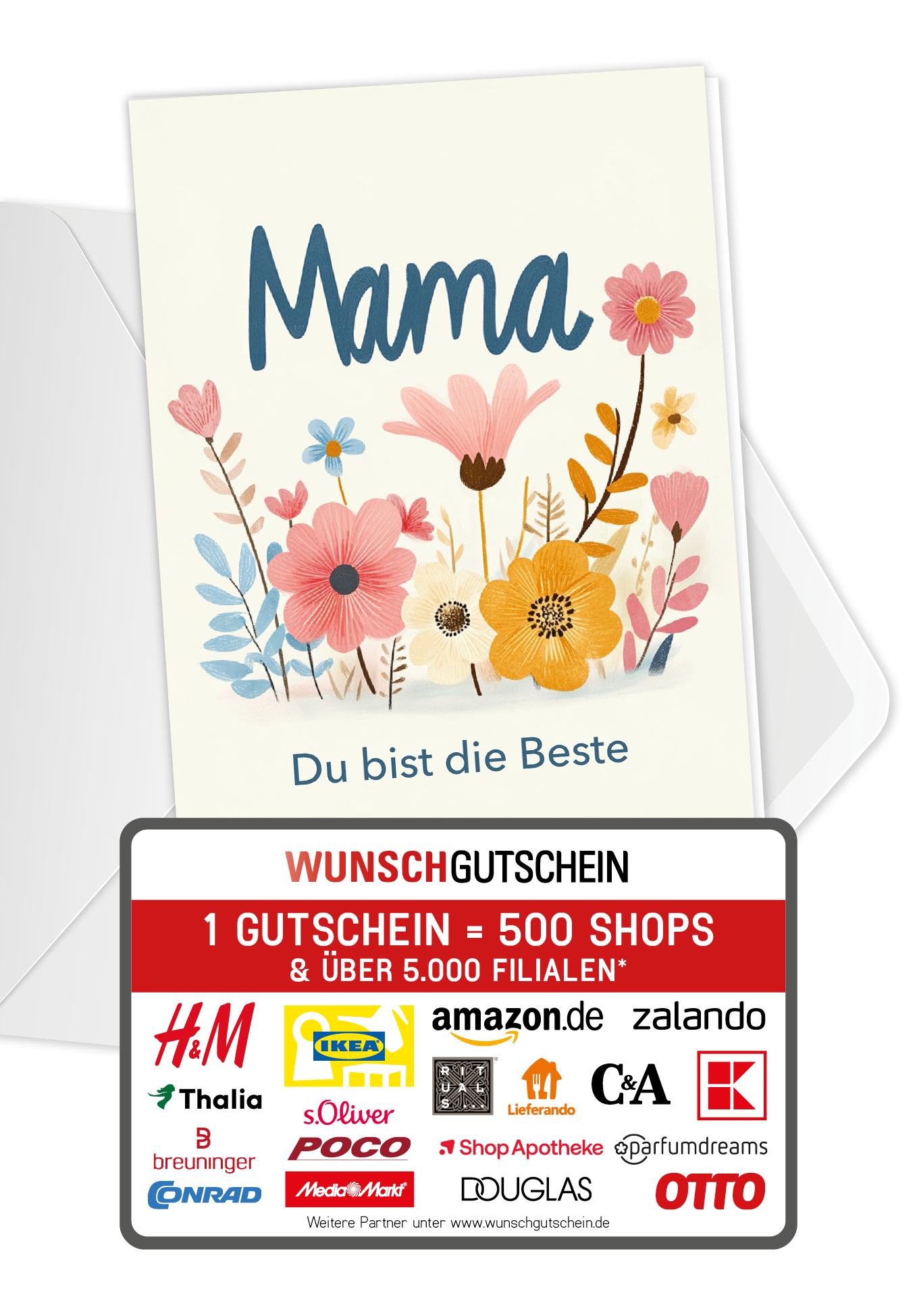 Mama du bist die Beste - Blumen Bunt