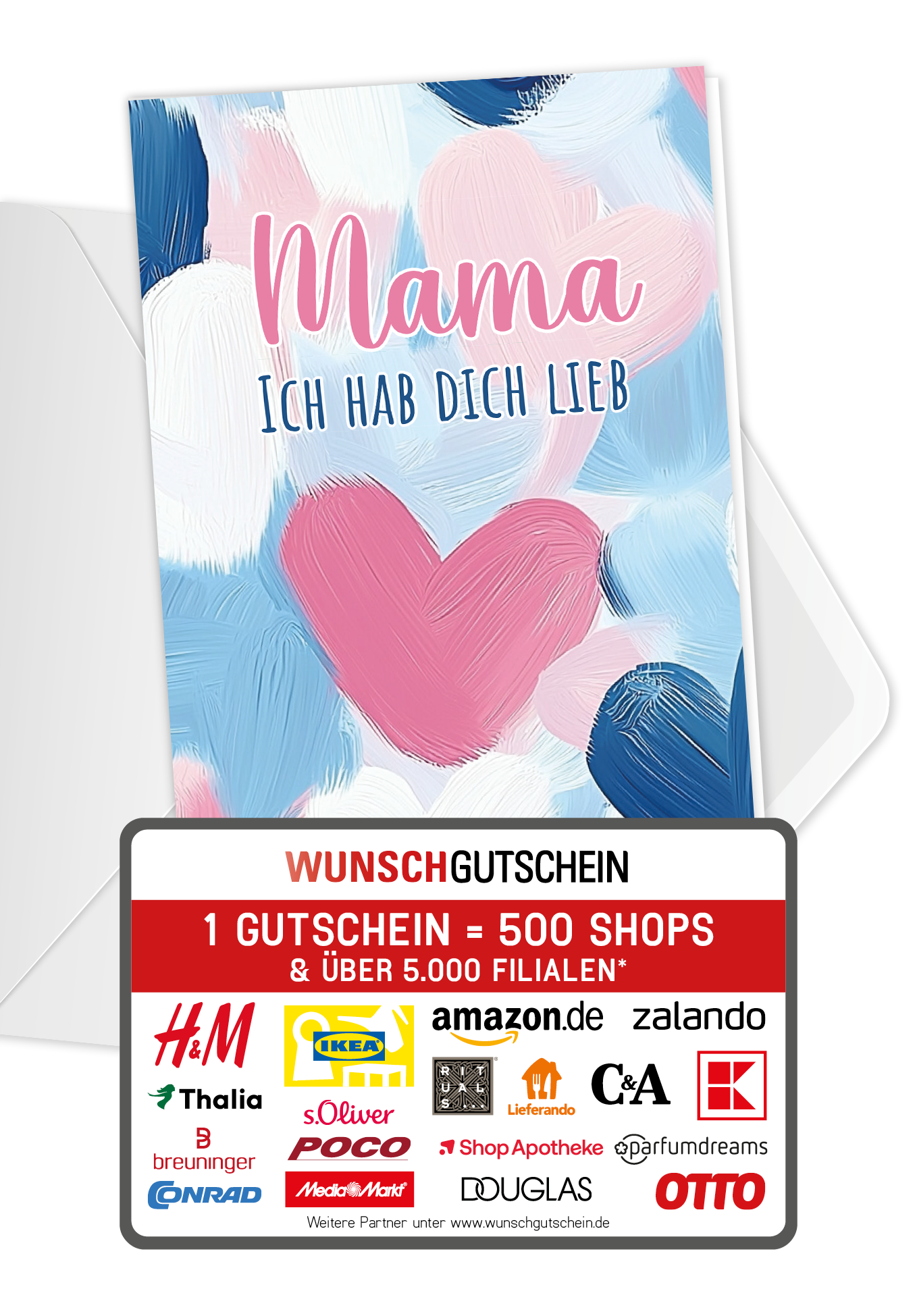 Mama hab dich lieb - Herzmuster Gemalt