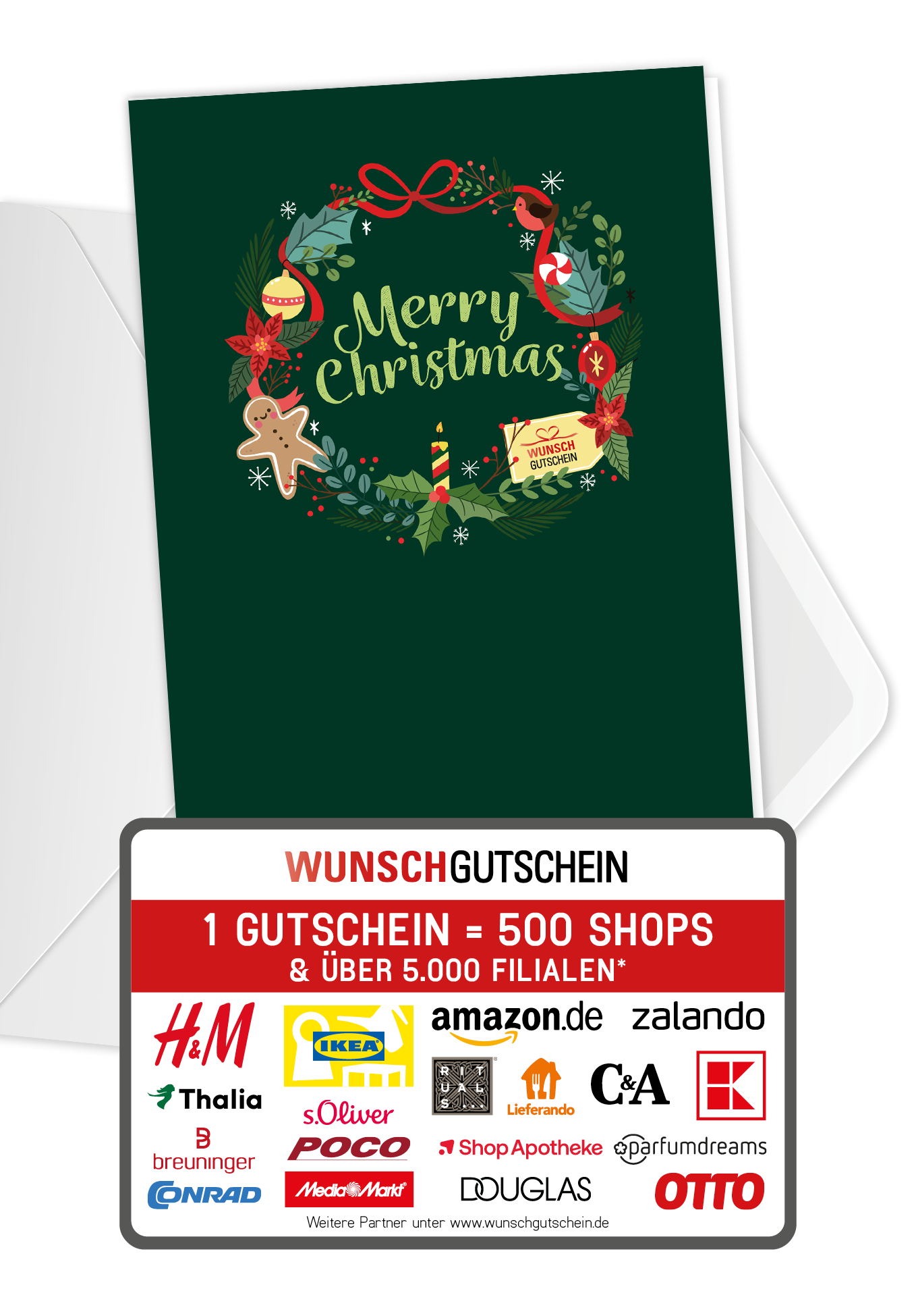 Merry Christmas - Kranz Grün