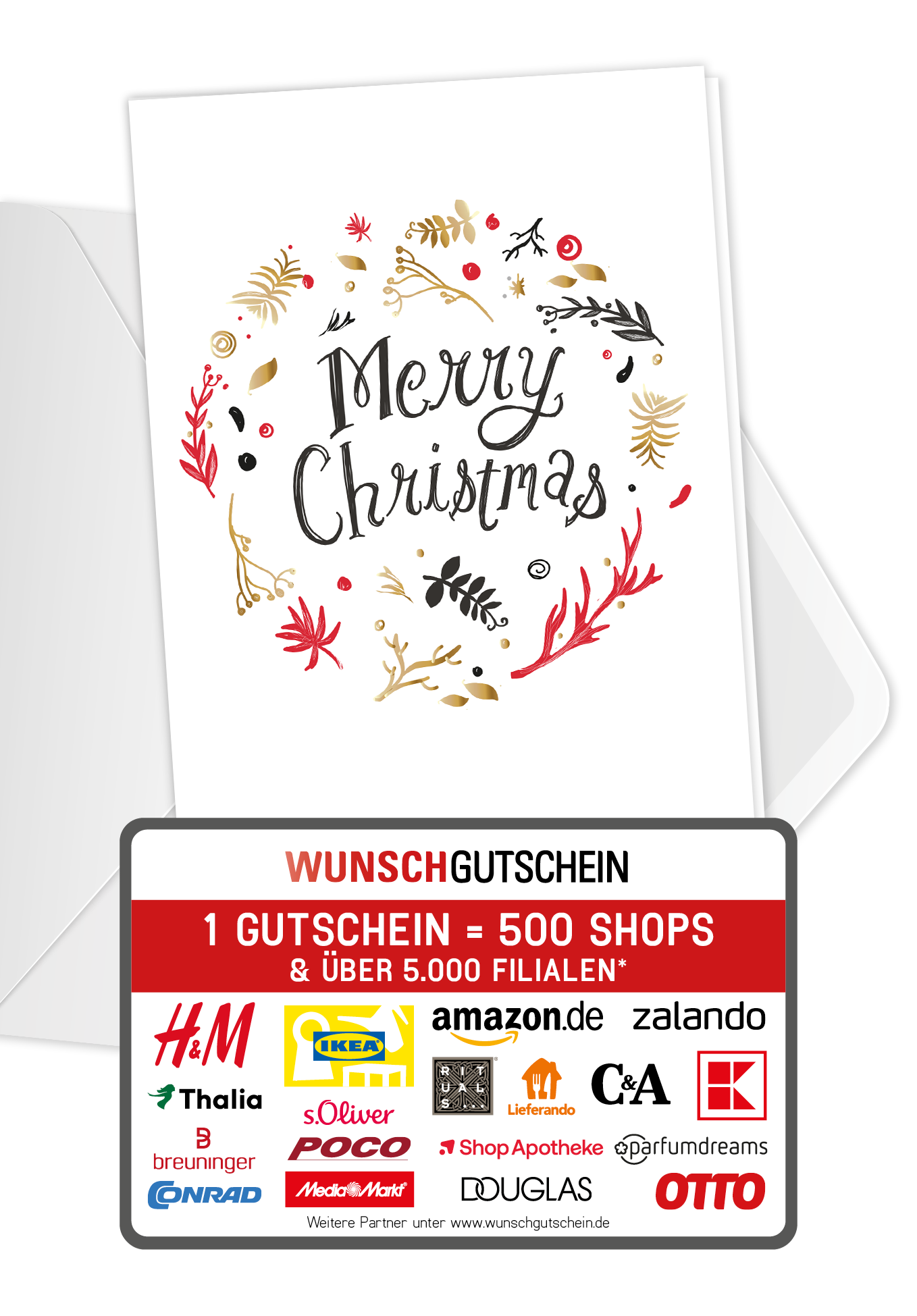 Merry Christmas - Kreis Weiß