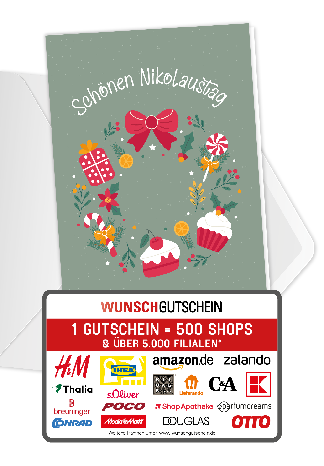 Schönen Nikolaustag - Kranz Süßigkeiten