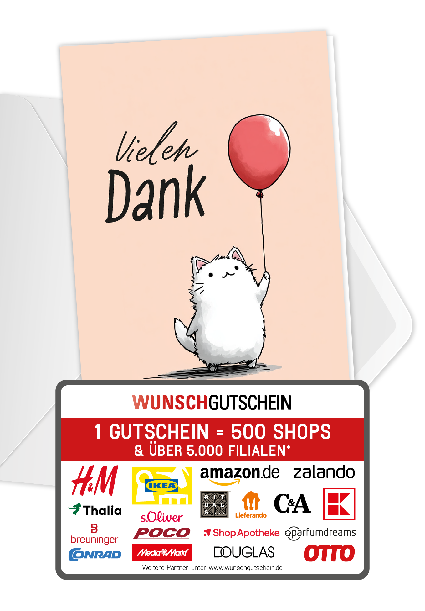 Vielen Dank - Katze Luftballon