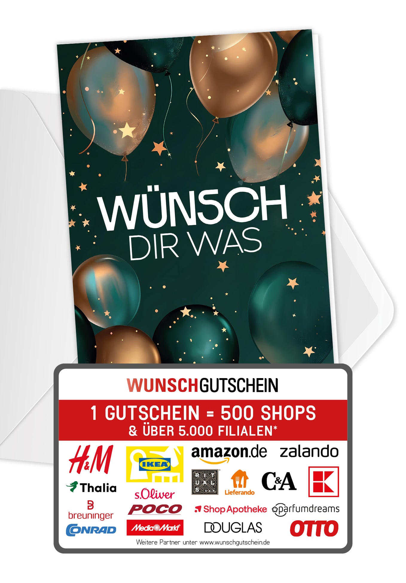 Wünsch dir was - Ballons Dunkelgrün Gold